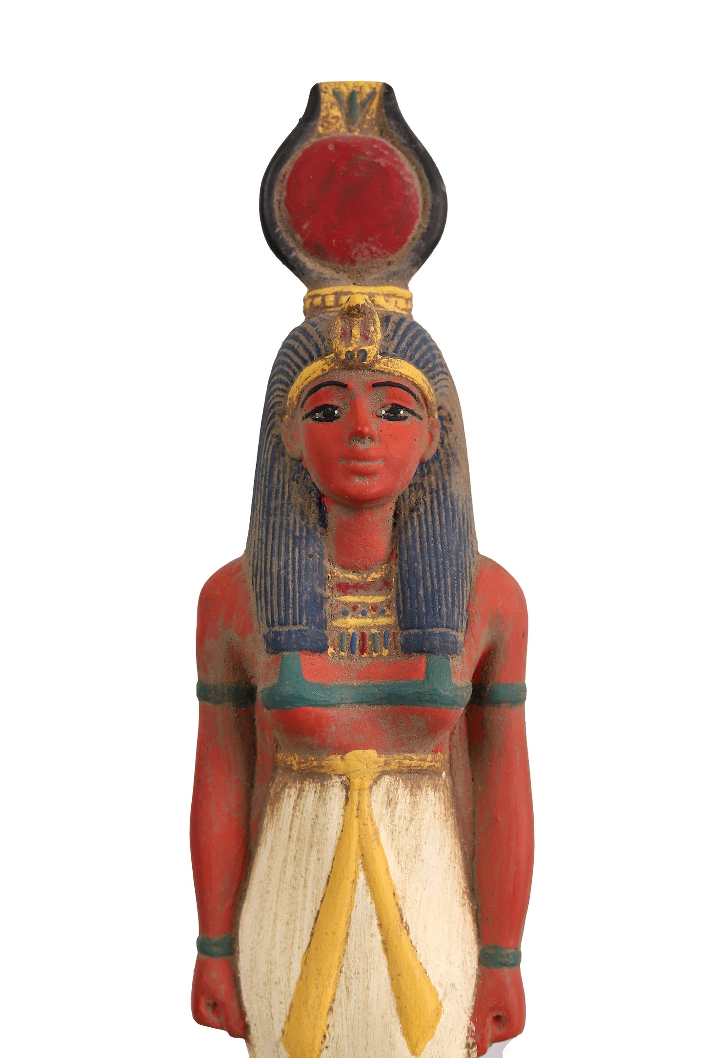 Egyptian Goddess Isis Statue made of heavy Stone with hand Painted natural colors