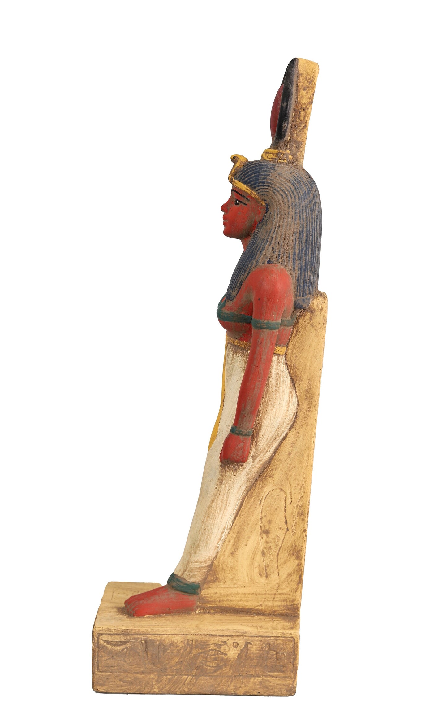 Egyptian Goddess Isis Statue made of heavy Stone with hand Painted natural colors