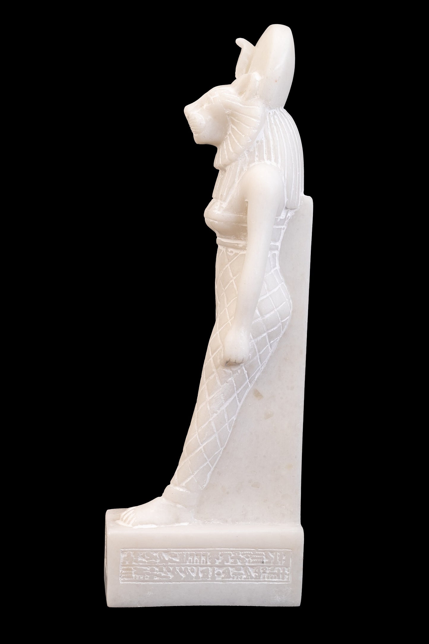 Ancient Egyptian statue of Goddess Sekhmet,whose Lioness head with a woman's body has the eye of the sun God, Pharaohs made of Marrmer