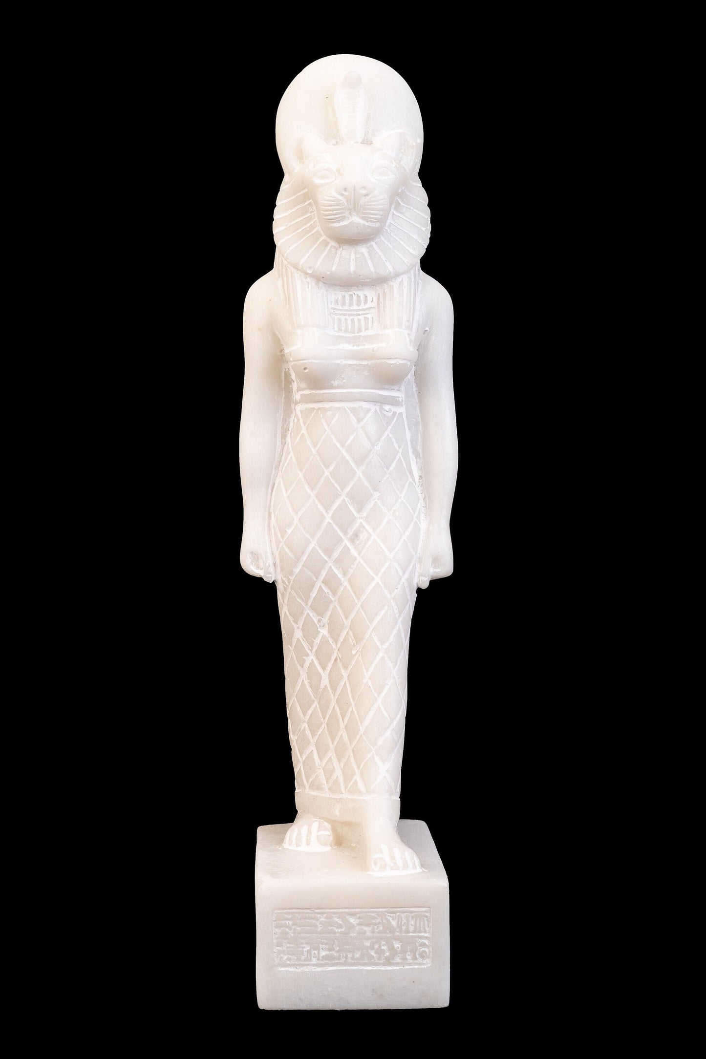 Ancient Egyptian statue of Goddess Sekhmet,whose Lioness head with a woman's body has the eye of the sun God, Pharaohs made of Marrmer
