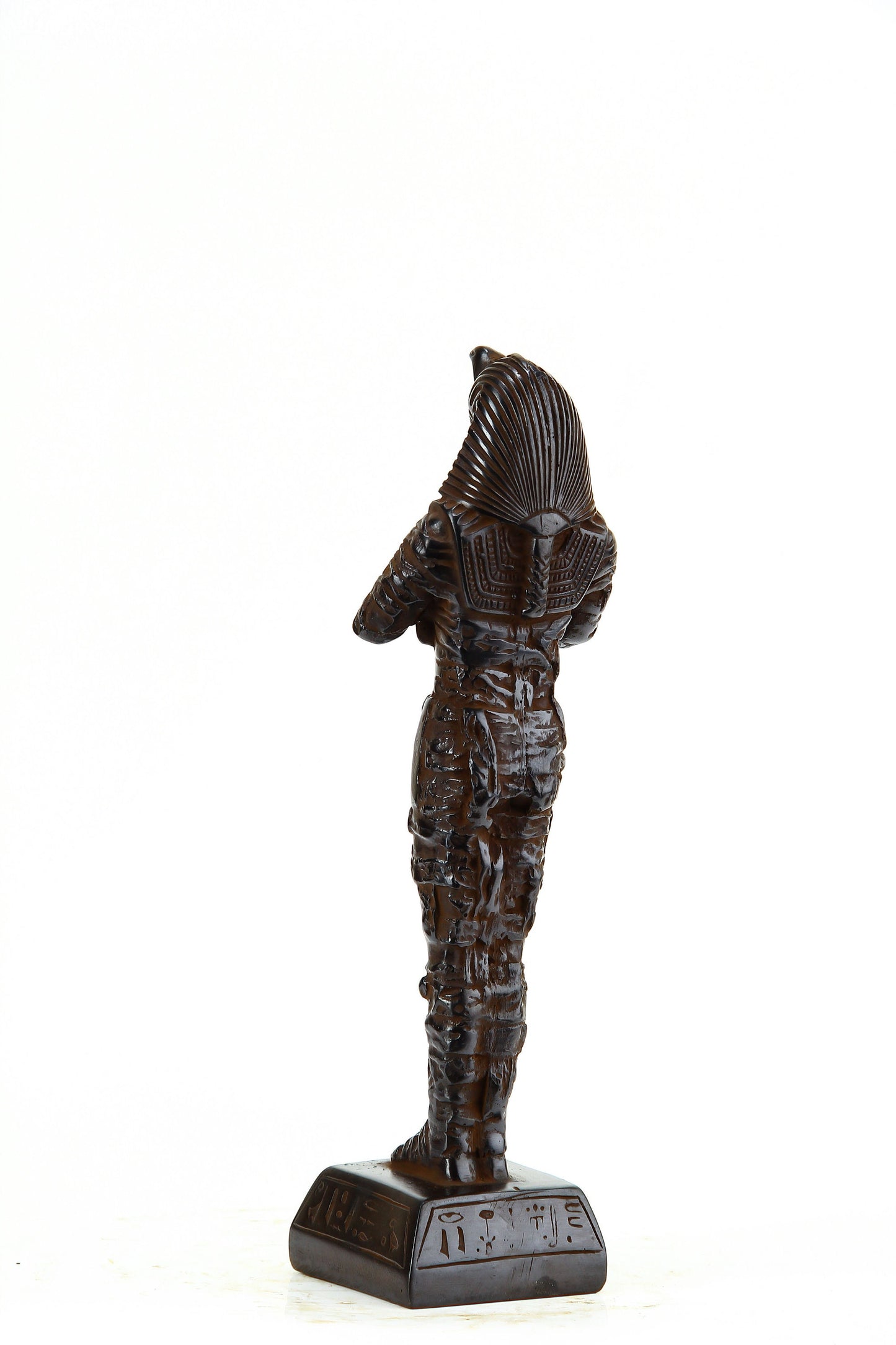 Unique Egyptian statue of King tut. Tutankhamun fighter in form of mummy black statue made in Egypt.