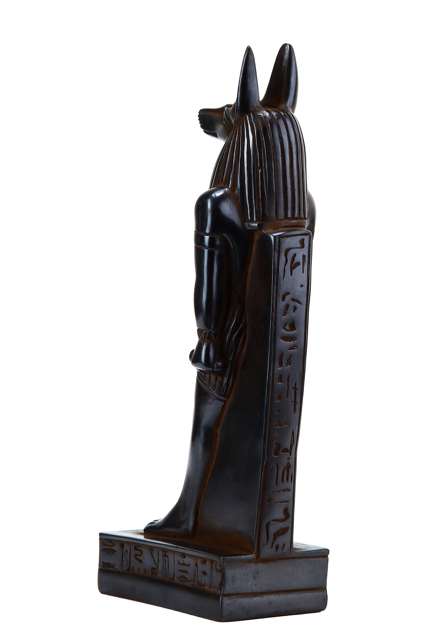 Egyptian Anubis statue Black solid stone made in Egypt, also called Anouilh, ancient Egyptian symbol of the dead, represented by a Jackal