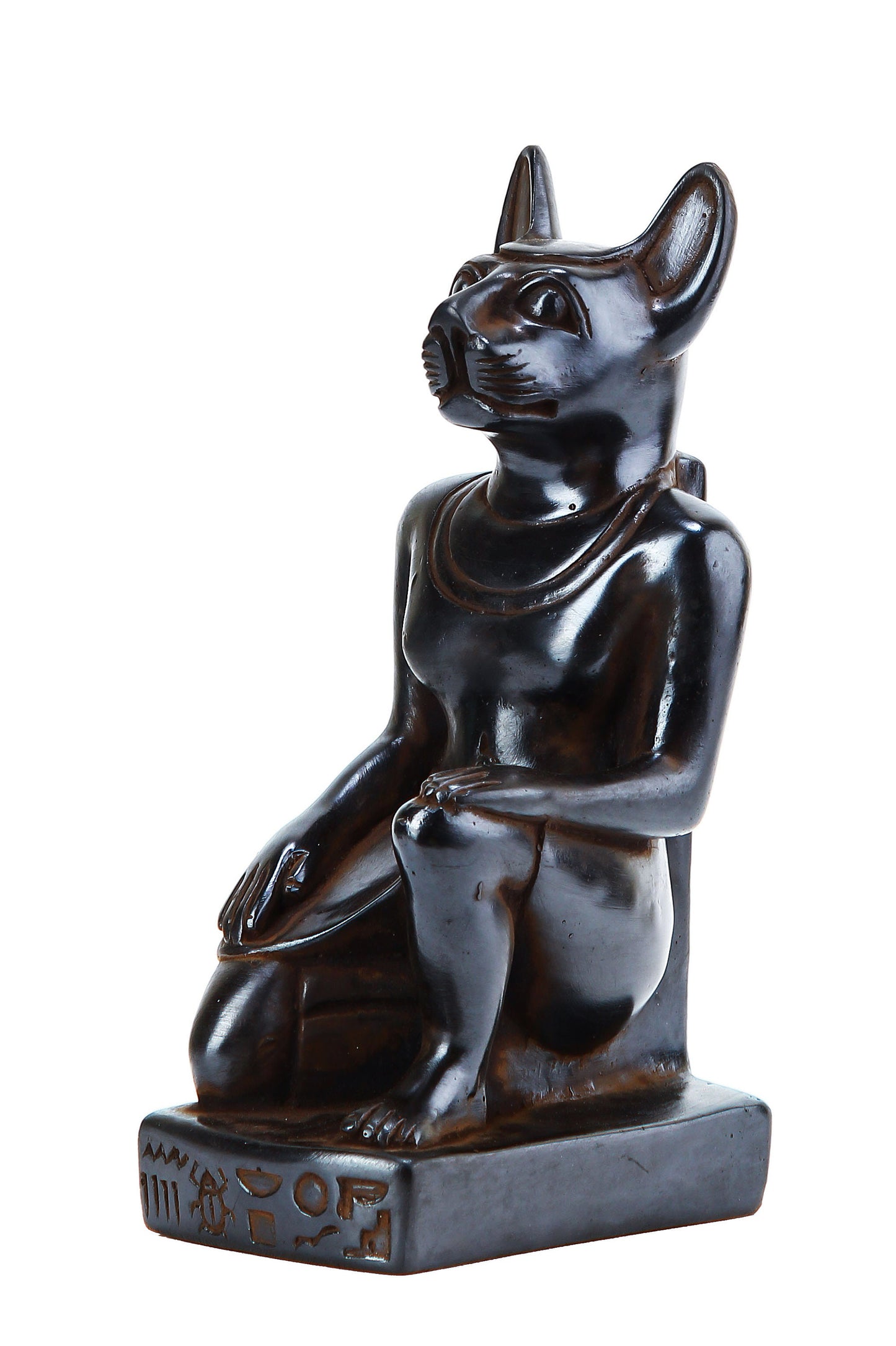 Ancient Egyptian statue of goddess Bastet cat seated made in Egypt