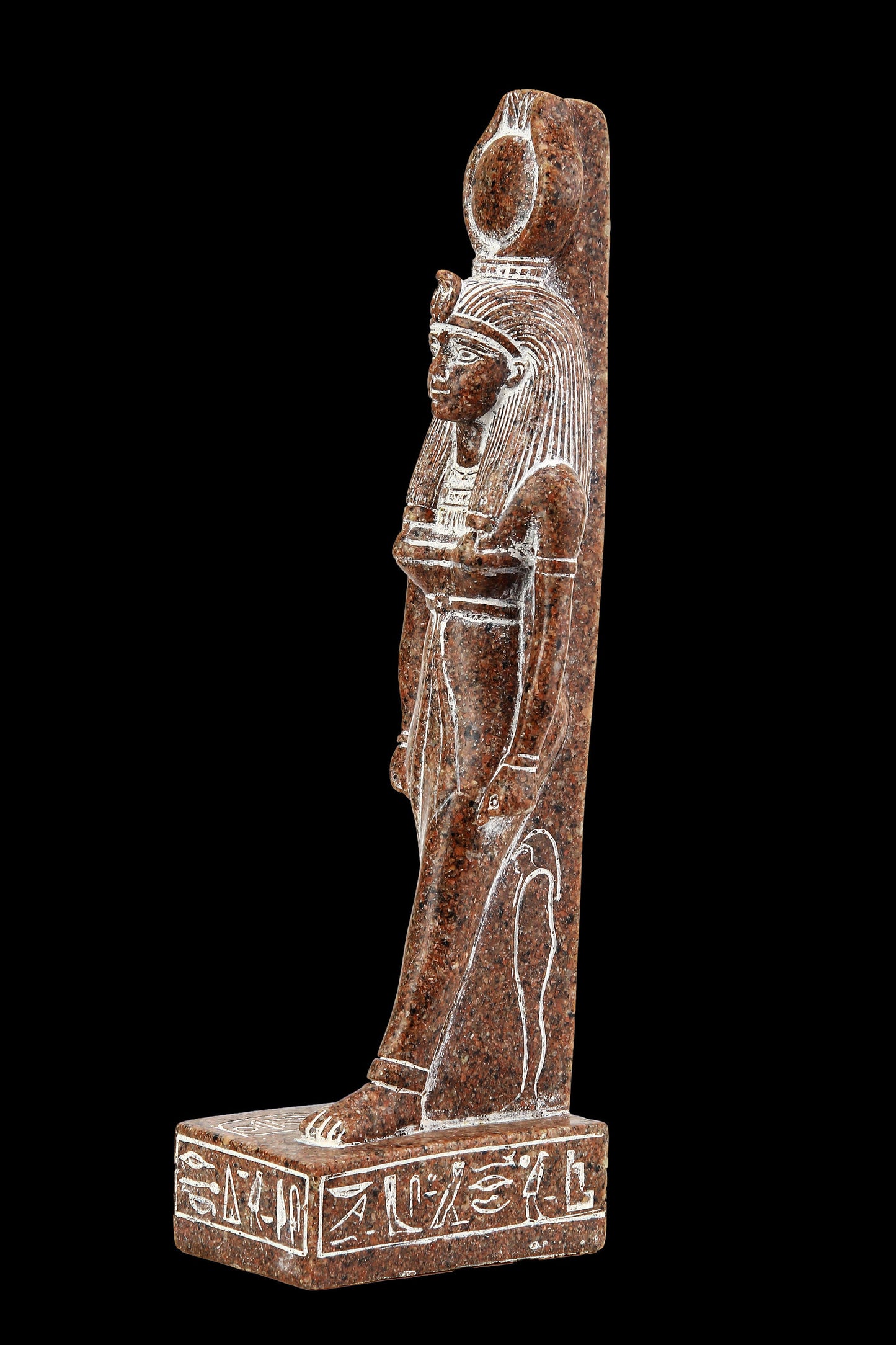 Ancient Egyptian statue of goddess Isis heavy granite stone made in Egypt