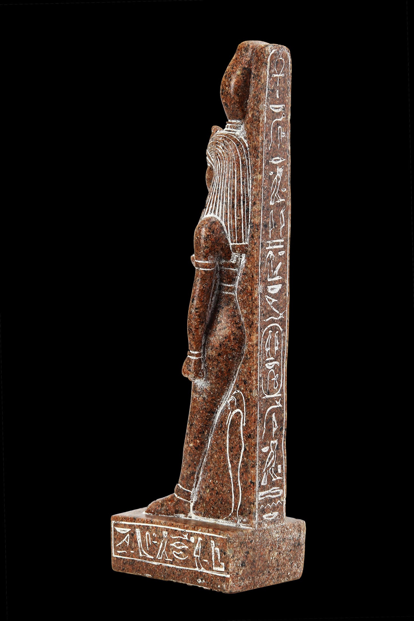 Ancient Egyptian statue of goddess Isis heavy granite stone made in Egypt
