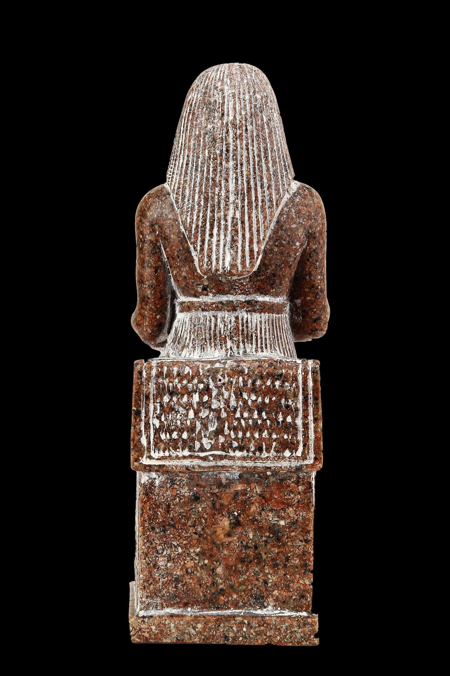 Unique ancient Egyptian Falcon Bird god Horus seated statue granite stone made in Egypt