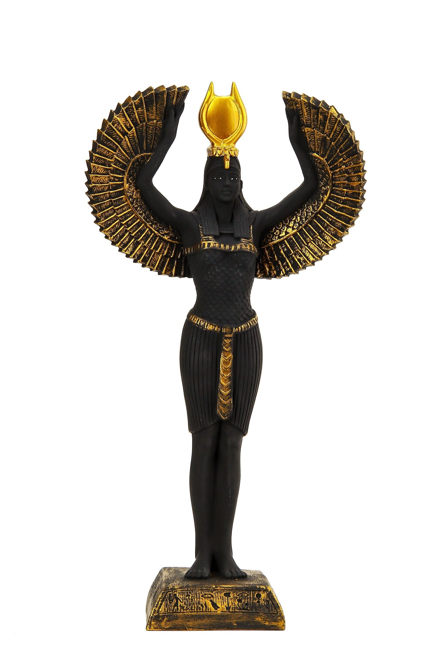 Ancient statue of Isis wings Goddess of fertility and was also known as the goddess of motherhood, magic, death and healing in Old Egypt