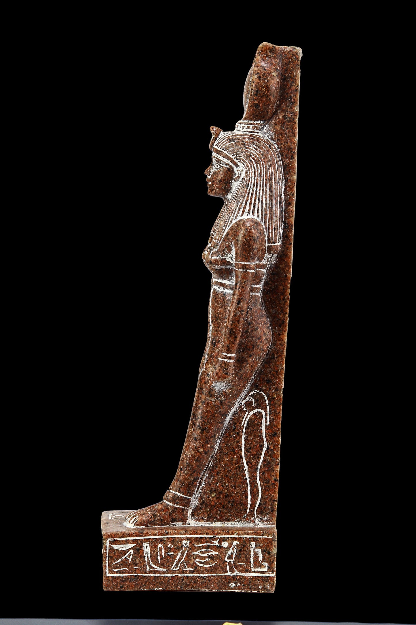 Ancient Egyptian statue of goddess Isis heavy granite stone made in Egypt