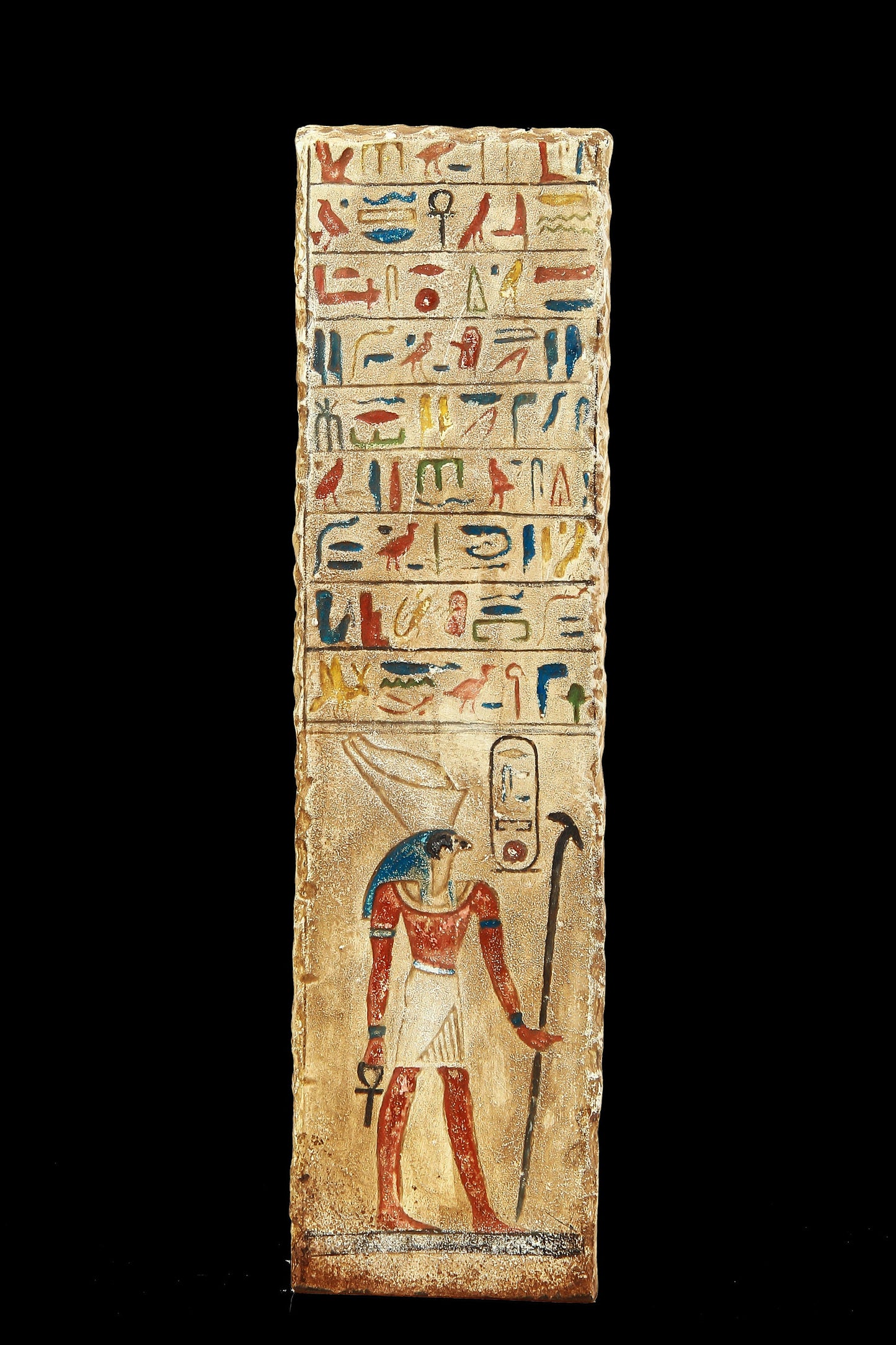 Ancient Egyptian statue of goddess Isis large Stela relief heavy sculpture handcrafted paint made in Egypt