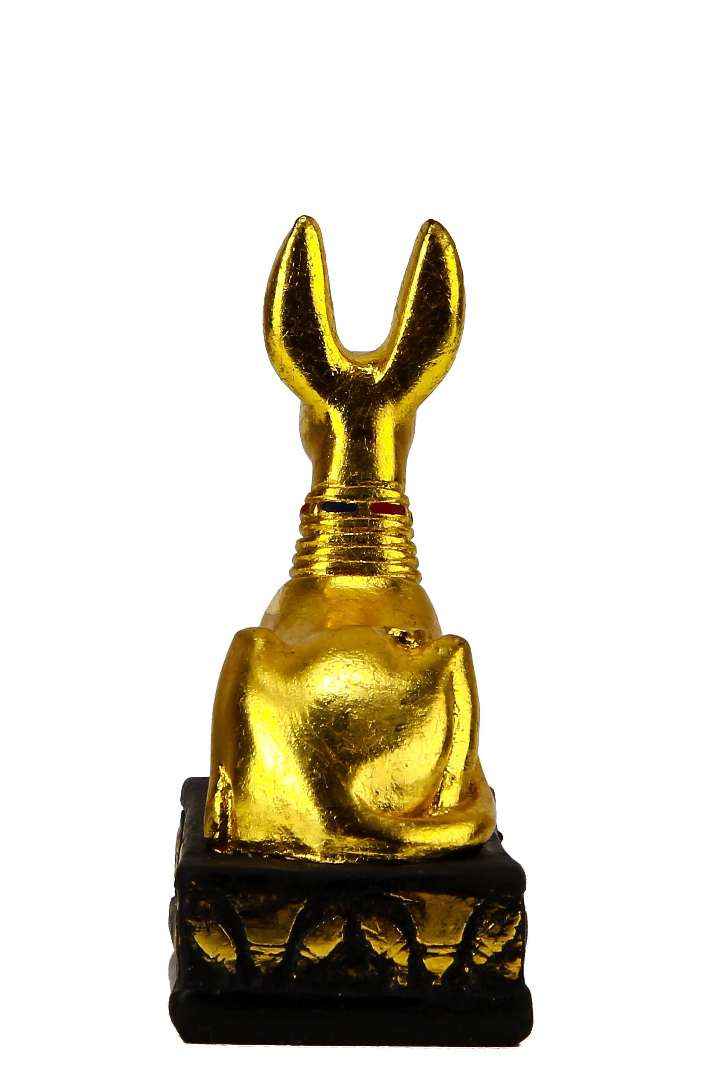 Ancient Egyptian statue of Anubis Jackal Dog gold leaf hand painted made in Egypt