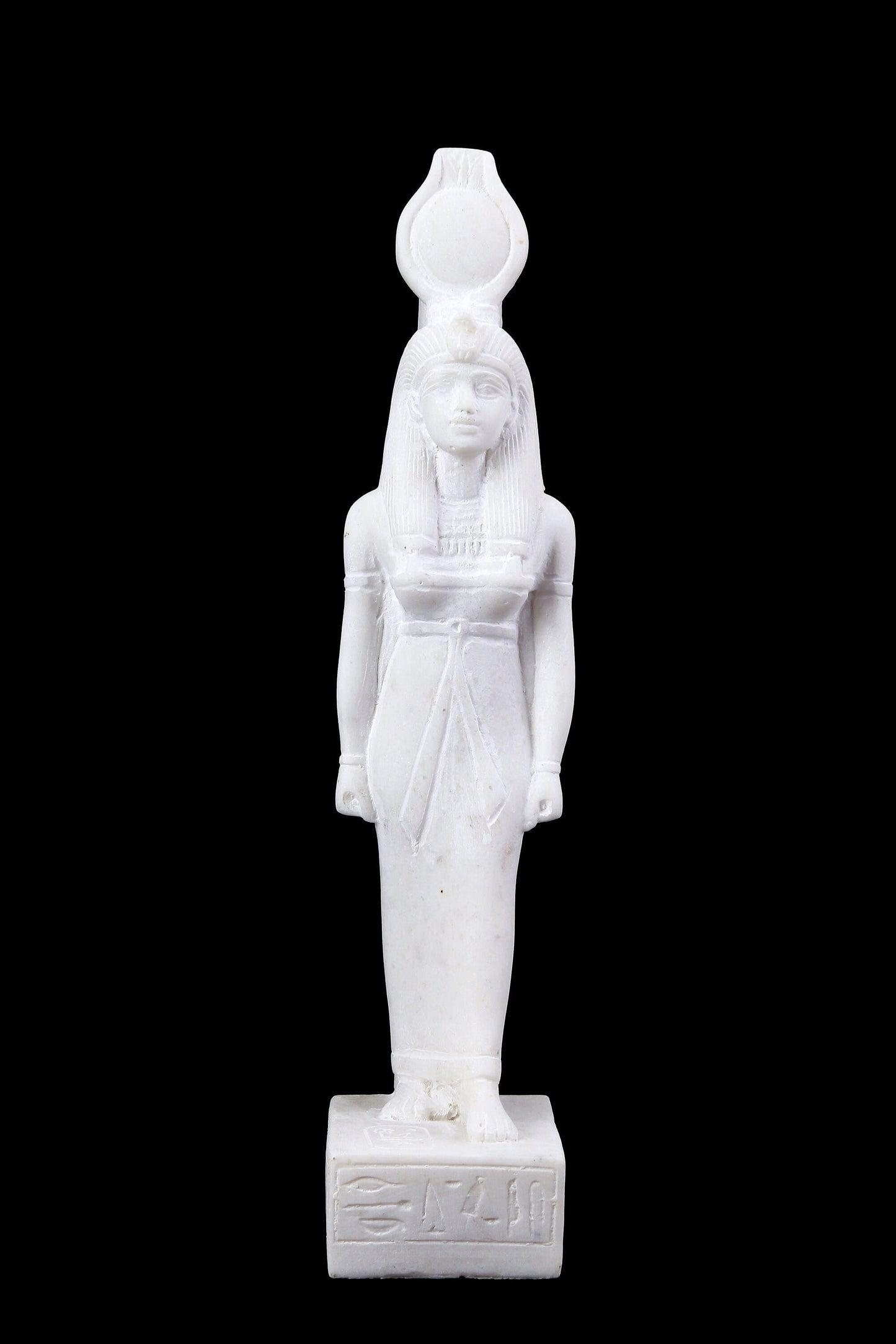 Ancient Egyptian statue of Isis white sculpture heavy marble stone made in Egypt