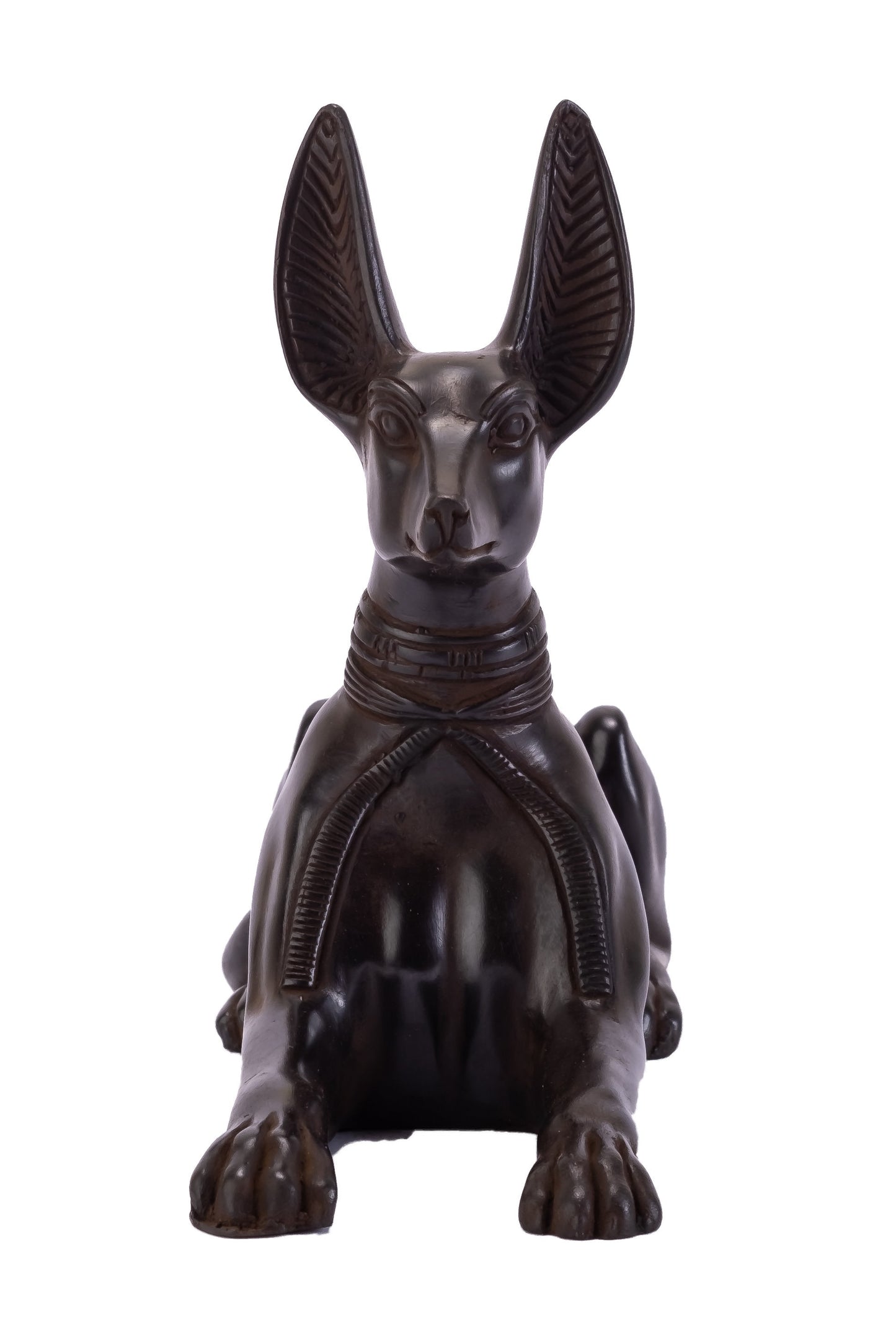 Anubis Jackal God of Afterlife seated to protect the dead (protecting Tombs) Heavy Altar statue Handmade in Egypt from Black stone