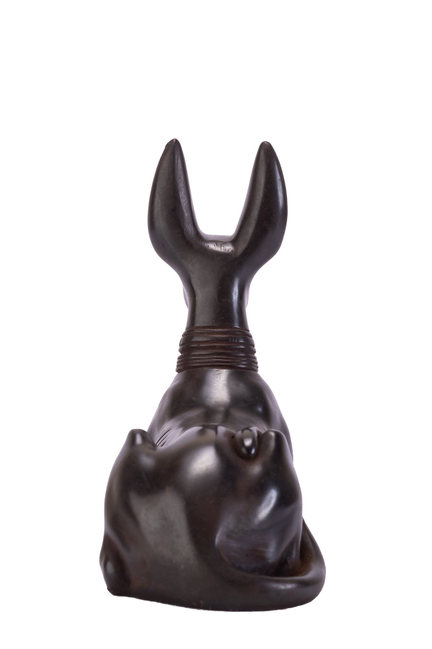 Anubis Jackal God of Afterlife seated to protect the dead (protecting Tombs) Heavy Altar statue Handmade in Egypt from Black stone