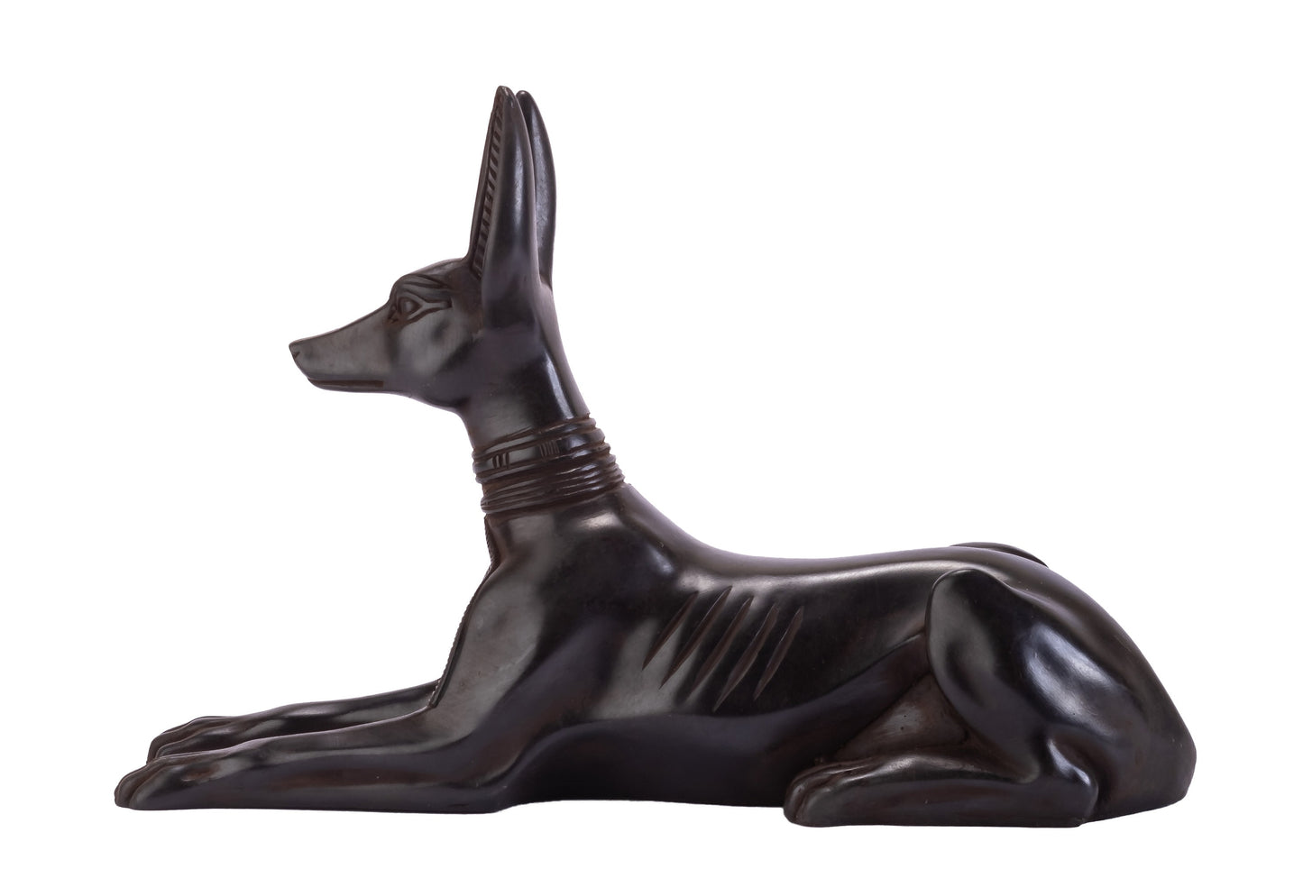 Anubis Jackal God of Afterlife seated to protect the dead (protecting Tombs) Heavy Altar statue Handmade in Egypt from Black stone