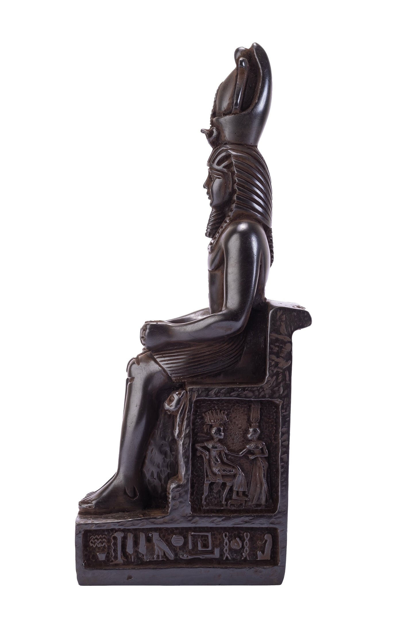 Ancient Egyptian statue of Pharaoh king Ramesses II Large heavy black solid stone made in Egypt