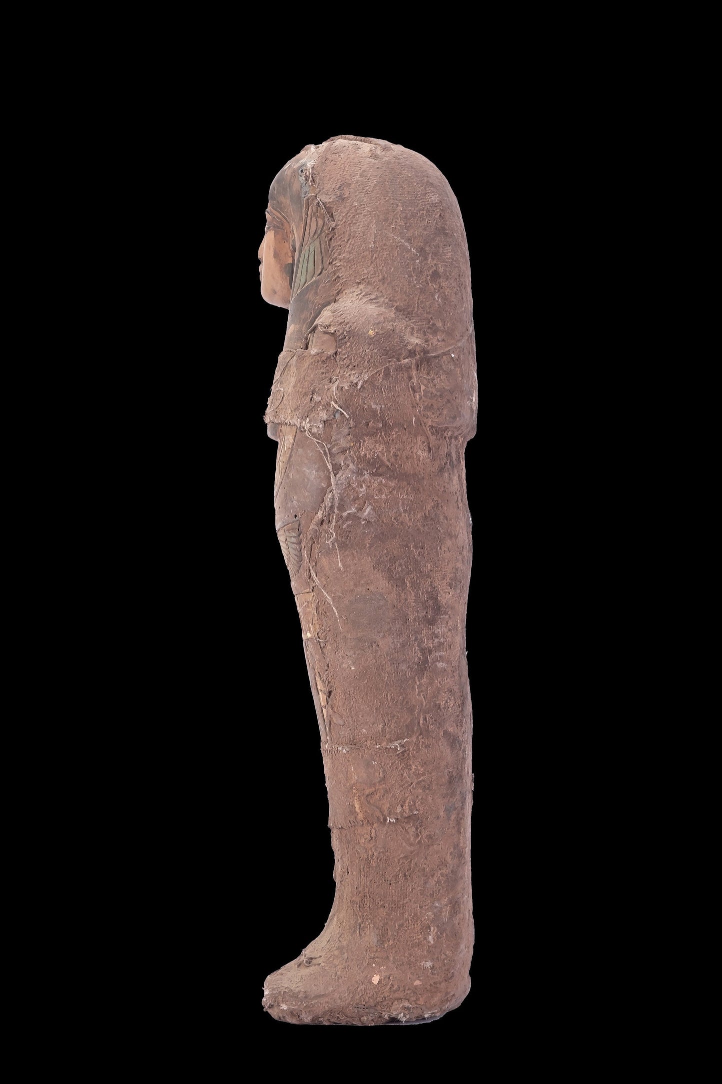 Unique ancient Egyptian statue of Ushabti goddess Isis with Maat wings protecting her - Altar statue made with Egyptian soul