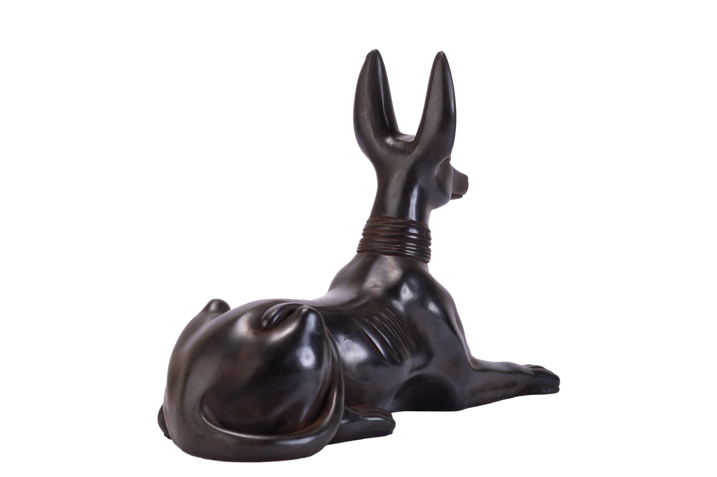 Anubis Jackal God of Afterlife seated to protect the dead (protecting Tombs) Heavy Altar statue Handmade in Egypt from Black stone