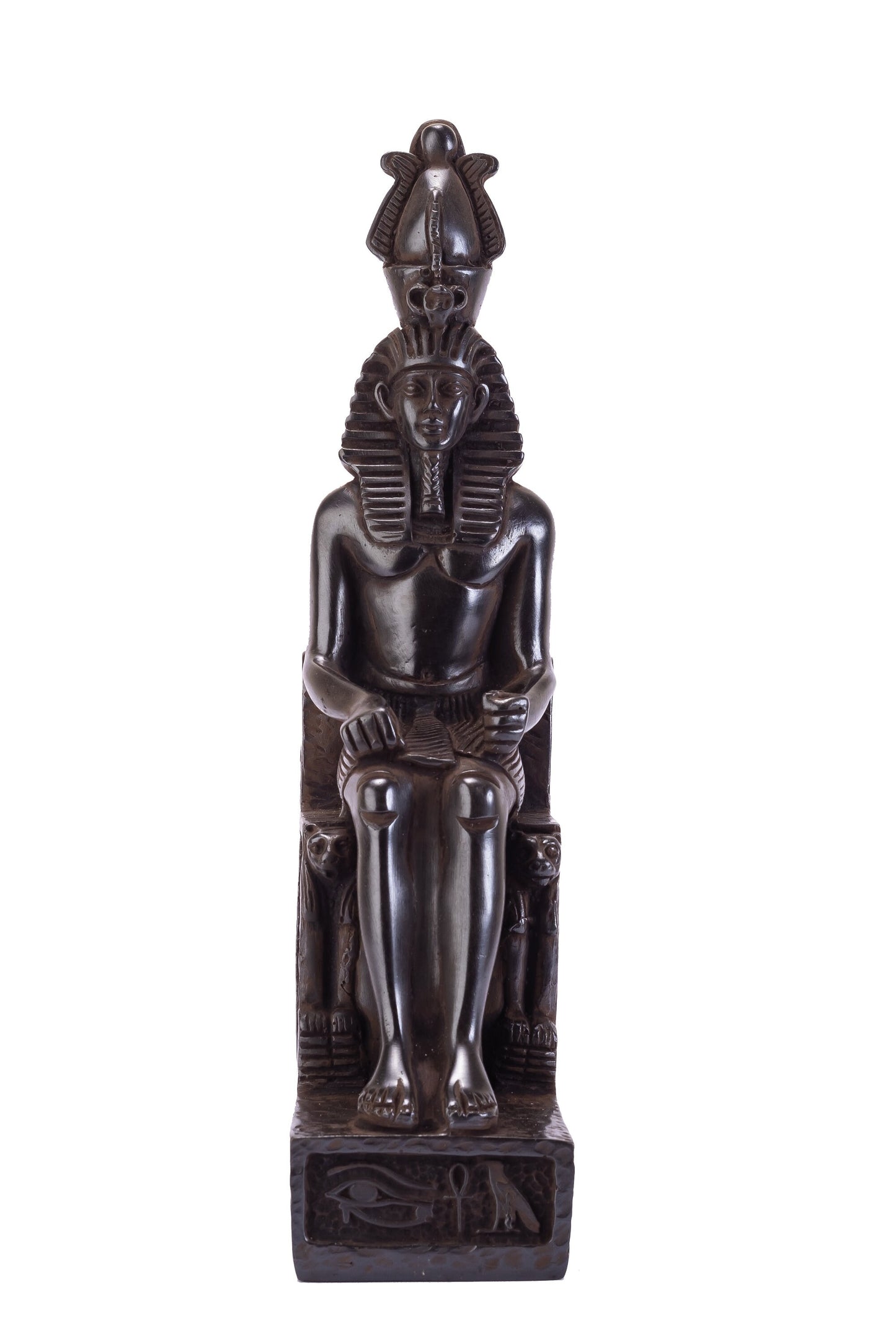 Ancient Egyptian statue of Pharaoh king Ramesses II Large heavy black solid stone made in Egypt