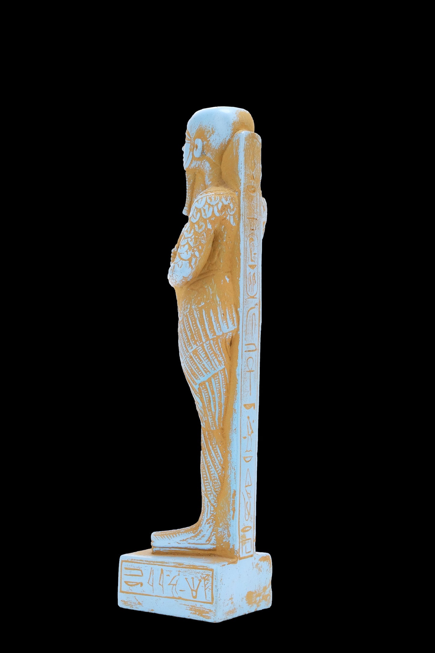 Ancient Egyptian statue of Ptah - Unique blue color stone made in Egypt