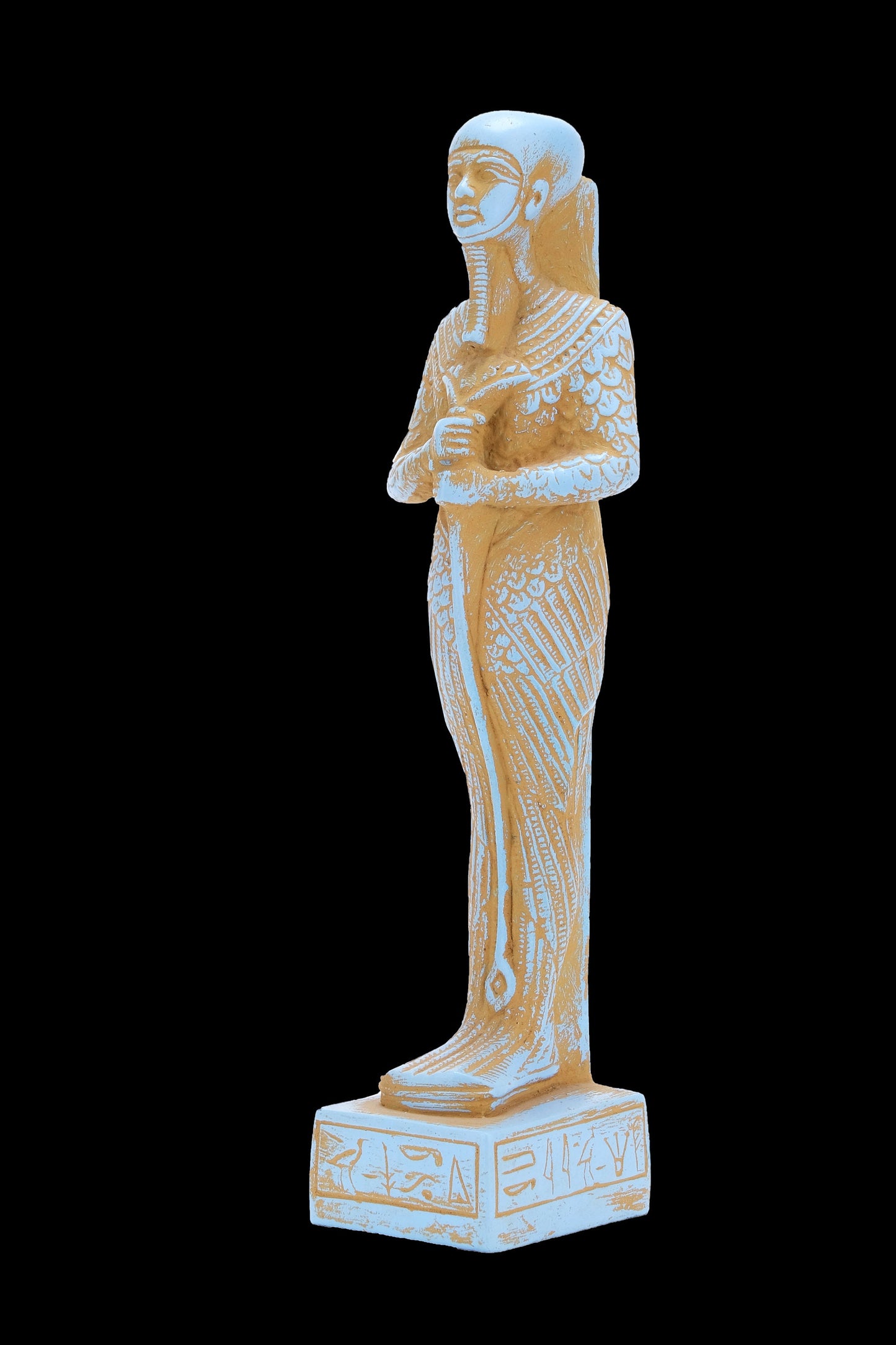 Ancient Egyptian statue of Ptah - Unique blue color stone made in Egypt