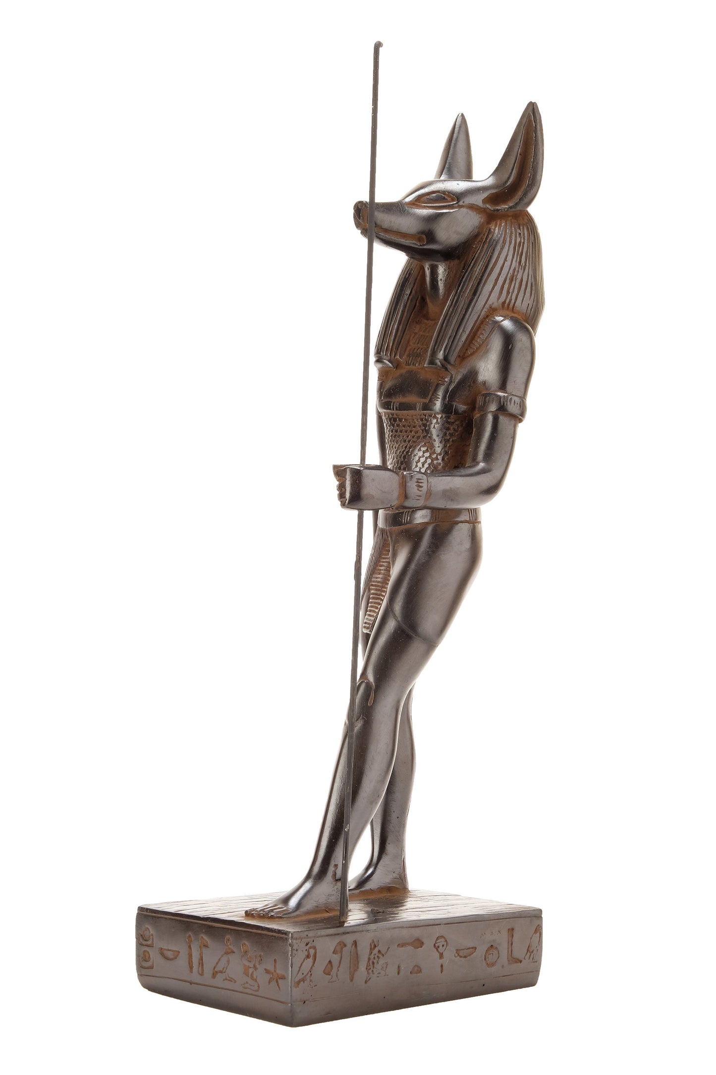 A unique ancient Egyptian statue of Anubis Jackal standing with jackal head and human body - Handmade in Egypt