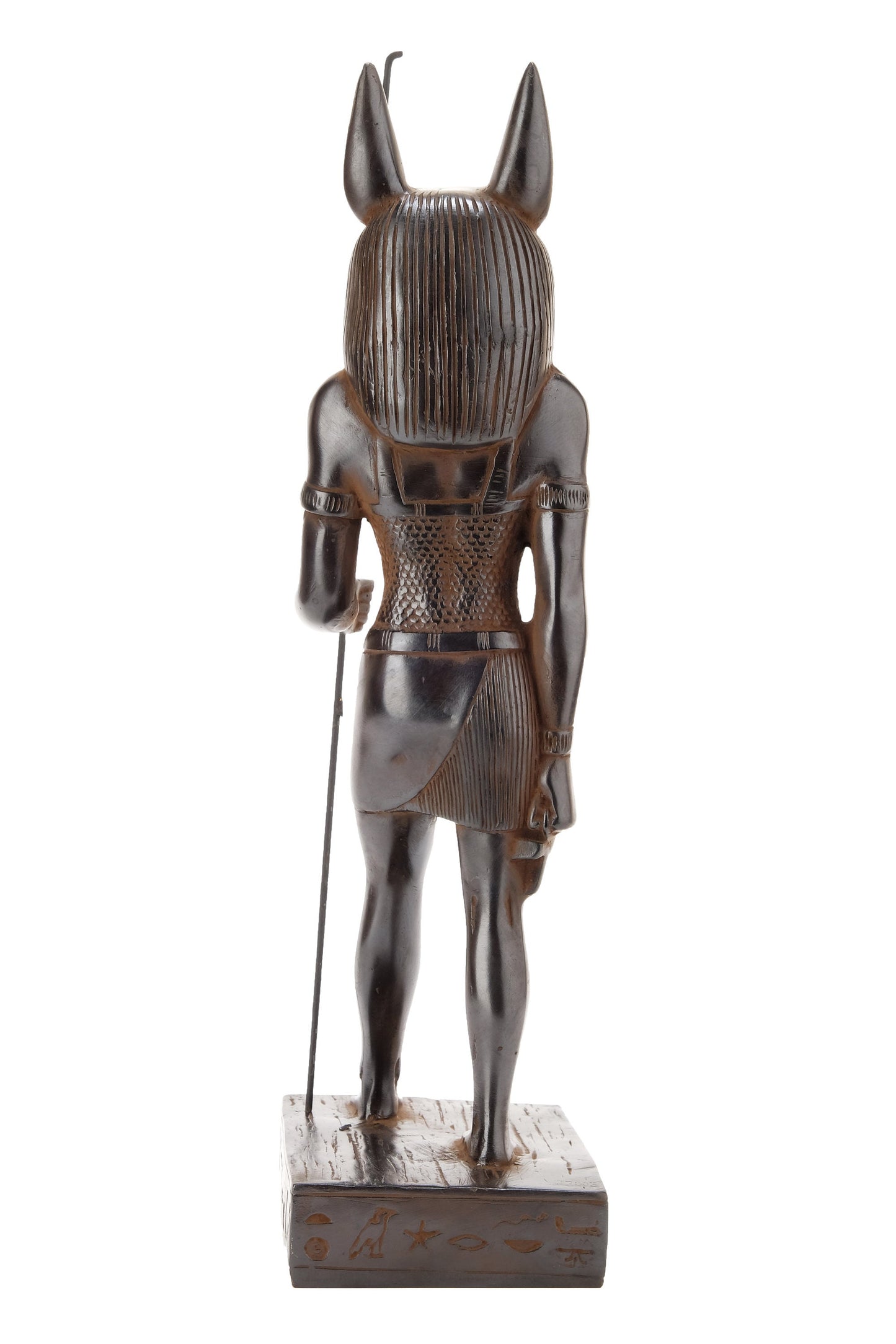 A unique ancient Egyptian statue of Anubis Jackal standing with jackal head and human body - Handmade in Egypt