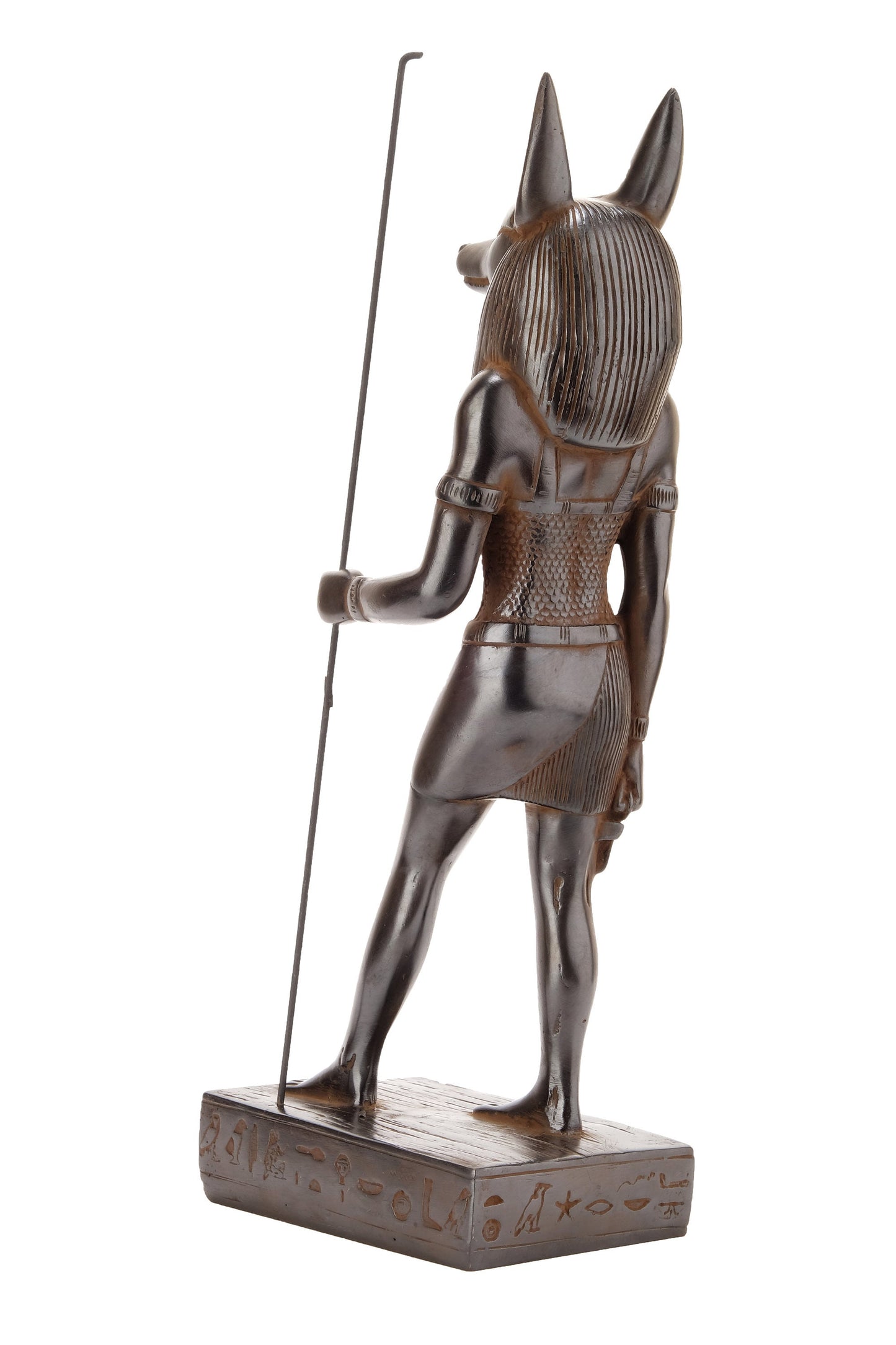 A unique ancient Egyptian statue of Anubis Jackal standing with jackal head and human body - Handmade in Egypt