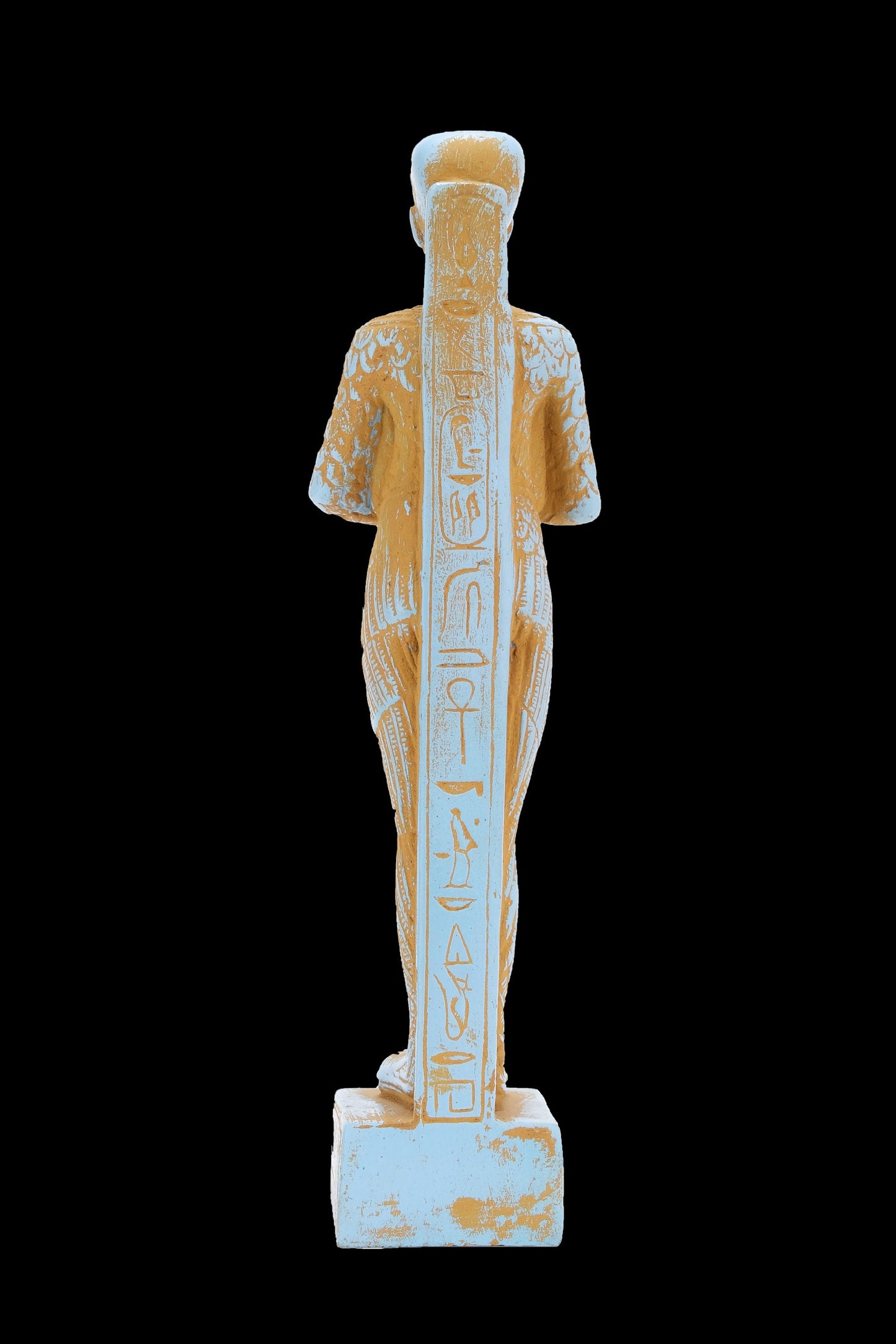 Ancient Egyptian statue of Ptah - Unique blue color stone made in Egypt