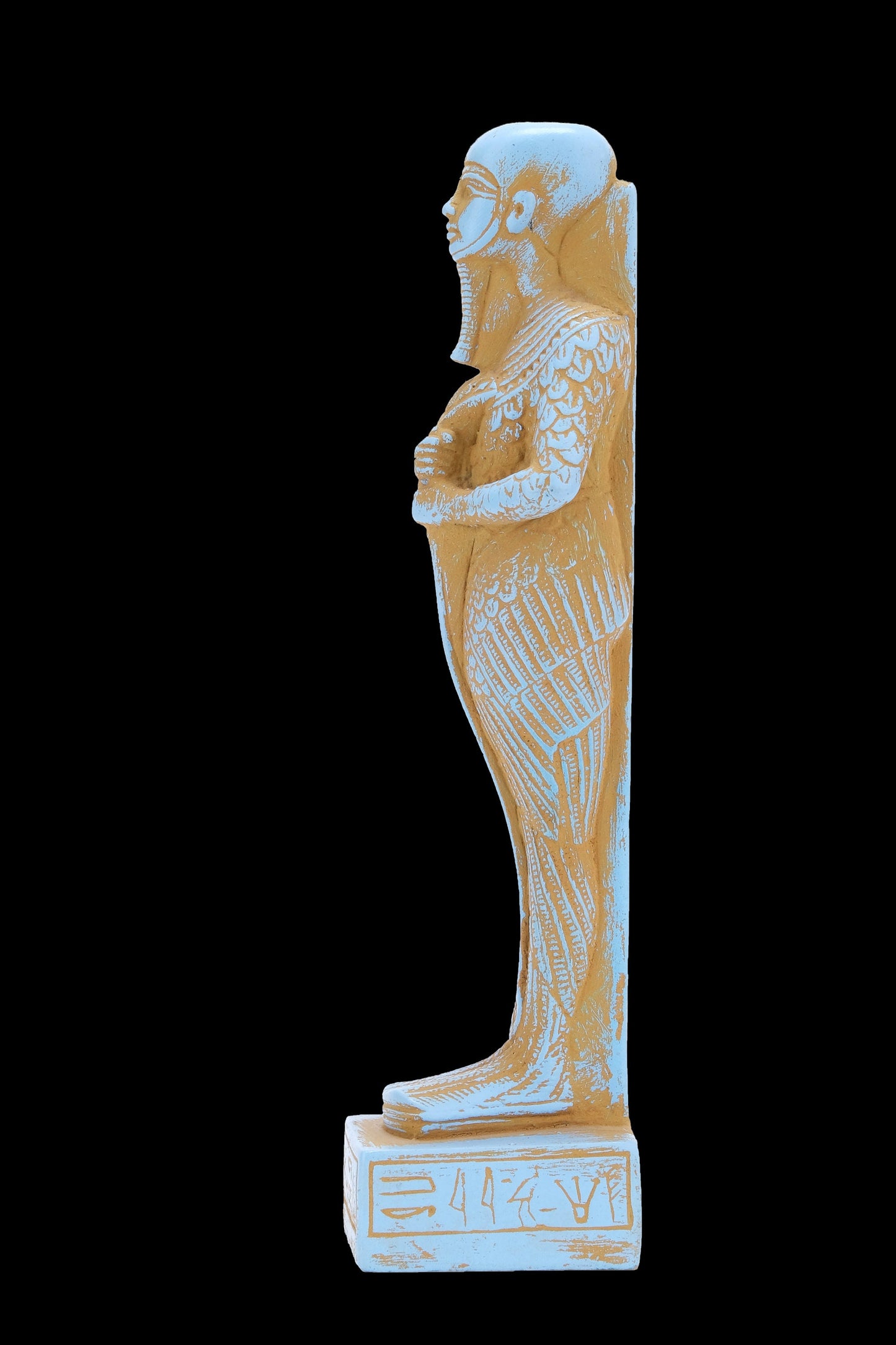 Ancient Egyptian statue of Ptah - Unique blue color stone made in Egypt