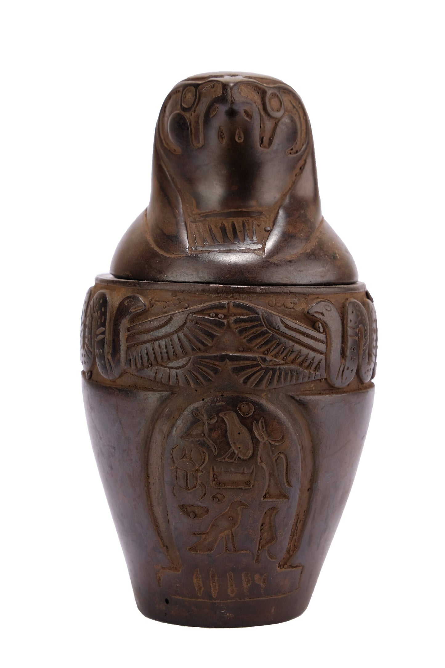 Egyptian Art canopic jars set 4 sons of Horus - Black stone - Made in Egypt