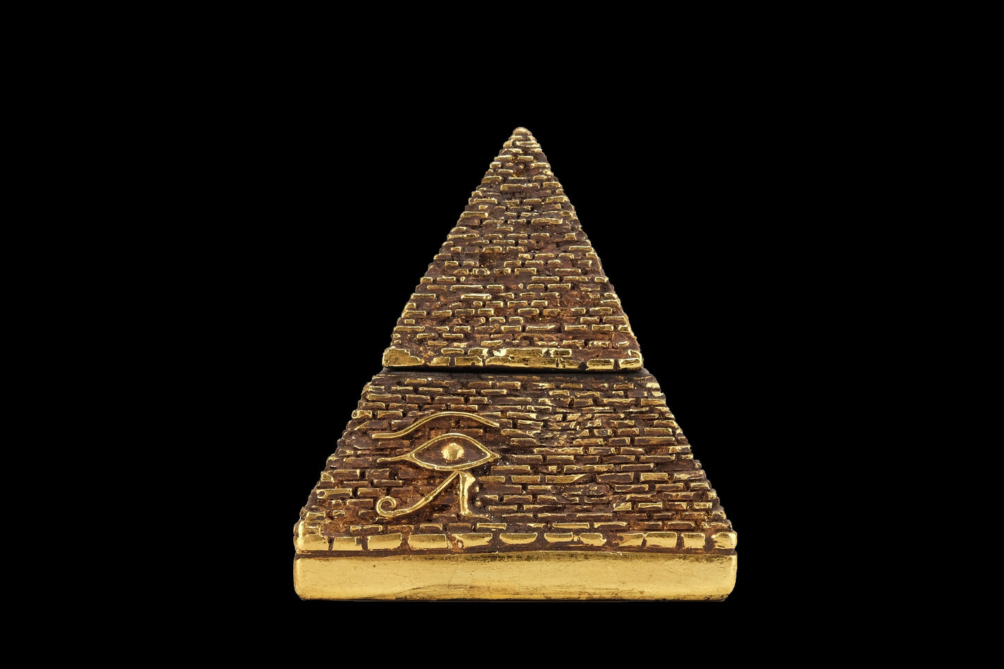 Vintage pyramid Trinket Box - Gold leaf hand painted Ancient Egyptian pyramid jewelry Box - Desk Box - Egyptian home Decor