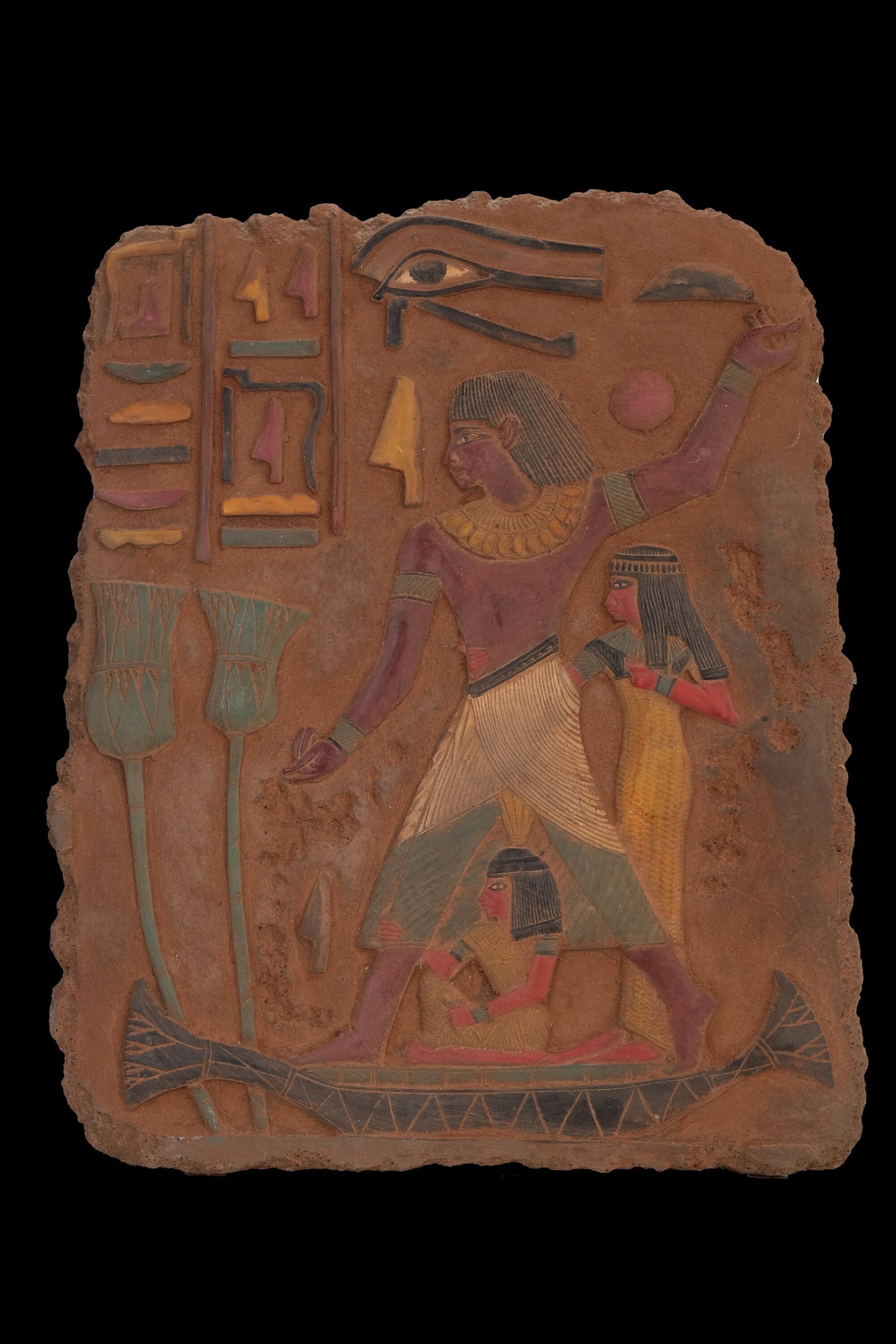 Ancient Egyptian Art Wall Relief Of Nebamun’s life and activities sculpture limestone hand painted made in Egypt