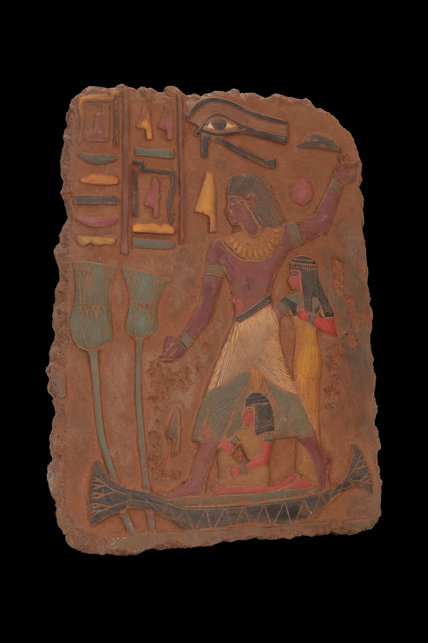 Ancient Egyptian Art Wall Relief Of Nebamun’s life and activities sculpture limestone hand painted made in Egypt