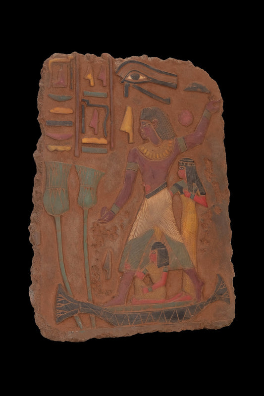 Ancient Egyptian Art Wall Relief Of Nebamun’s life and activities sculpture limestone hand painted made in Egypt