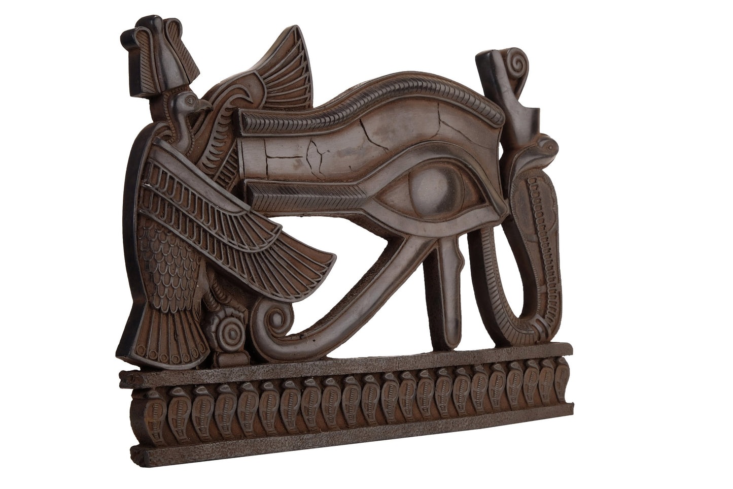 Ancient Egyptian Art Wall Relief Eye of Horus sculpture black heavy stone made in Egypt