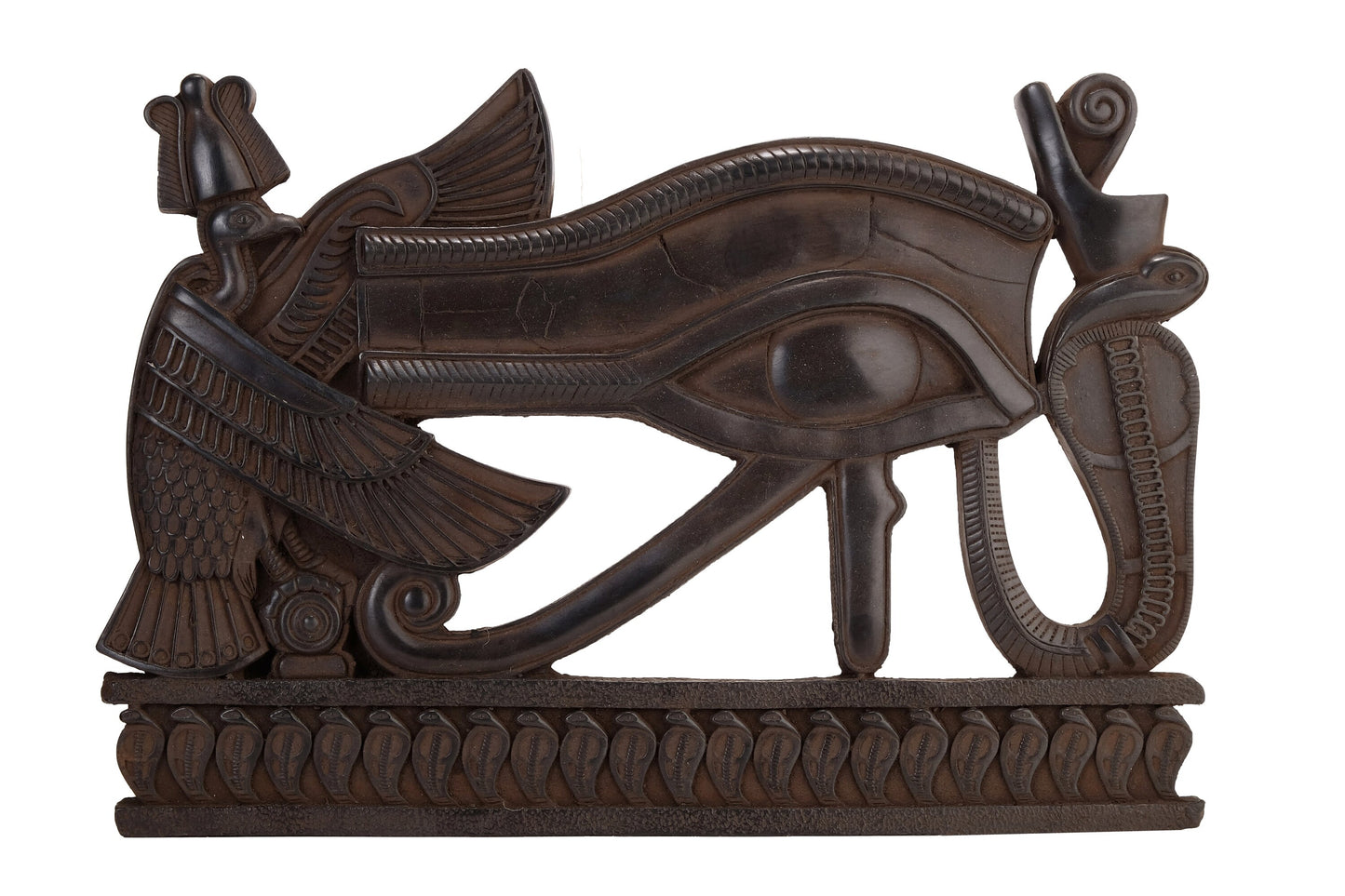 Ancient Egyptian Art Wall Relief Eye of Horus sculpture black heavy stone made in Egypt