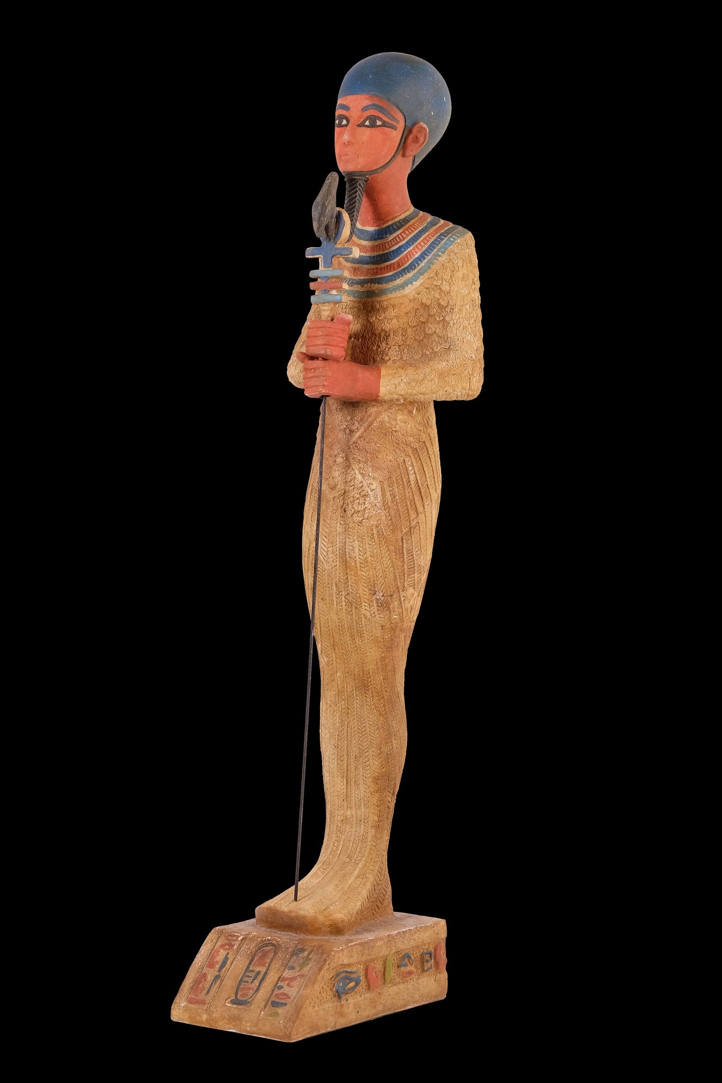 Ancient Egyptian statue of Ptah - Large heavy limestone hand painted made in Egypt