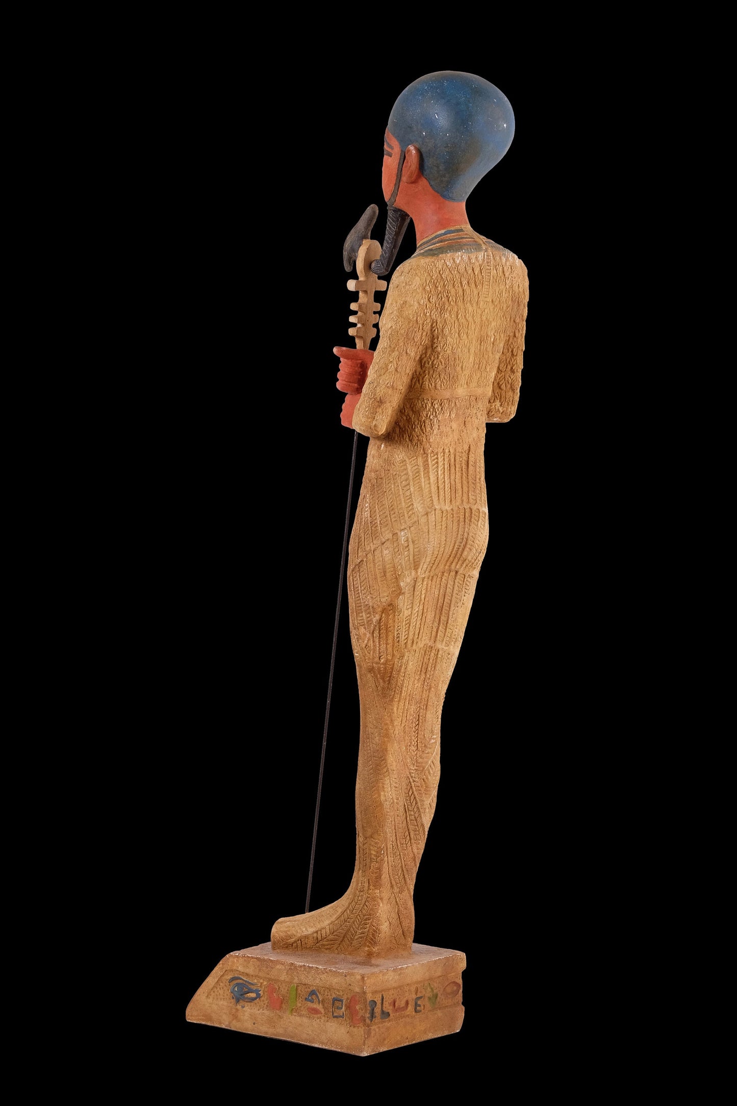 Ancient Egyptian statue of Ptah - Large heavy limestone hand painted made in Egypt