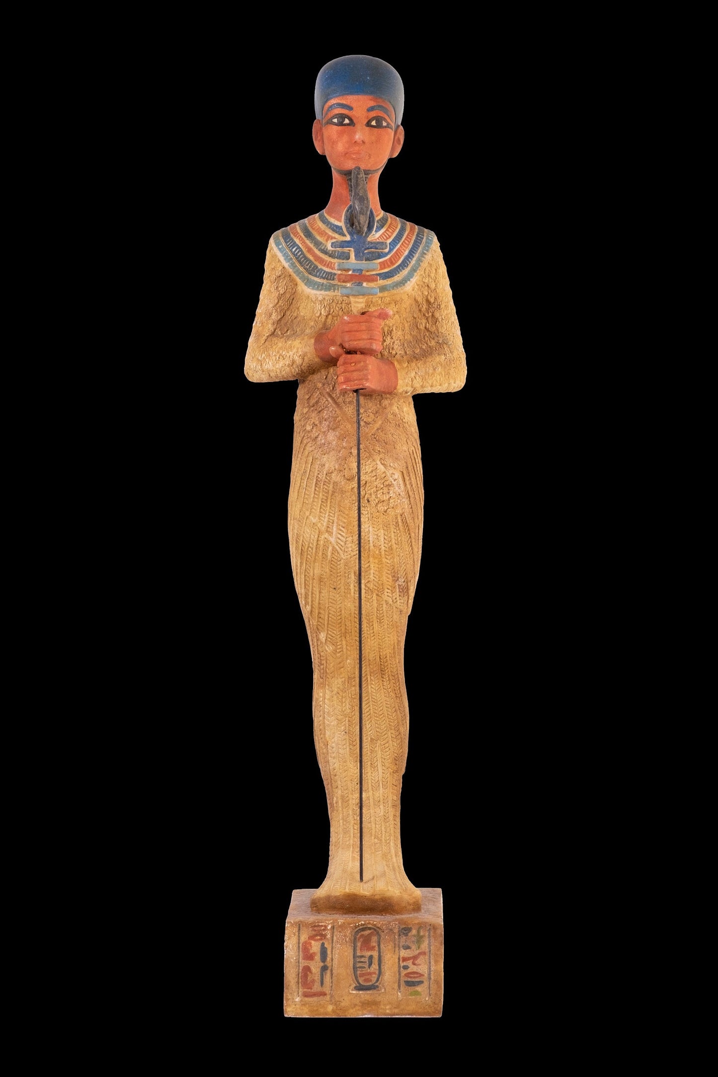 Ancient Egyptian statue of Ptah - Large heavy limestone hand painted made in Egypt