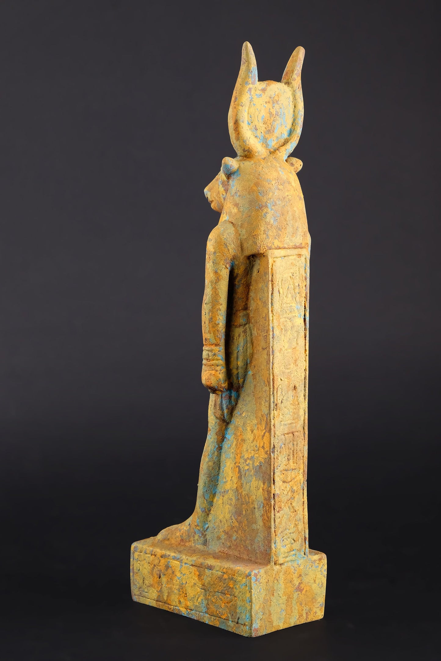 Vintage Ancient Egyptian statue of goddess Hathor heavy Unique Bronze color Hand painted Made in Egypt