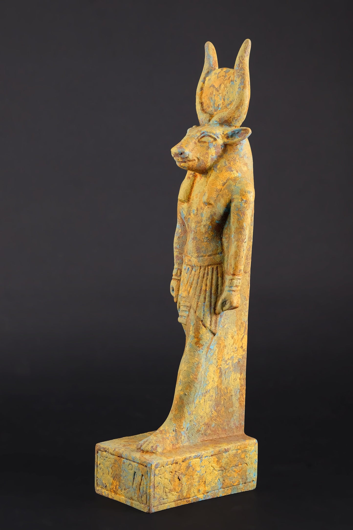 Vintage Ancient Egyptian statue of goddess Hathor heavy Unique Bronze color Hand painted Made in Egypt