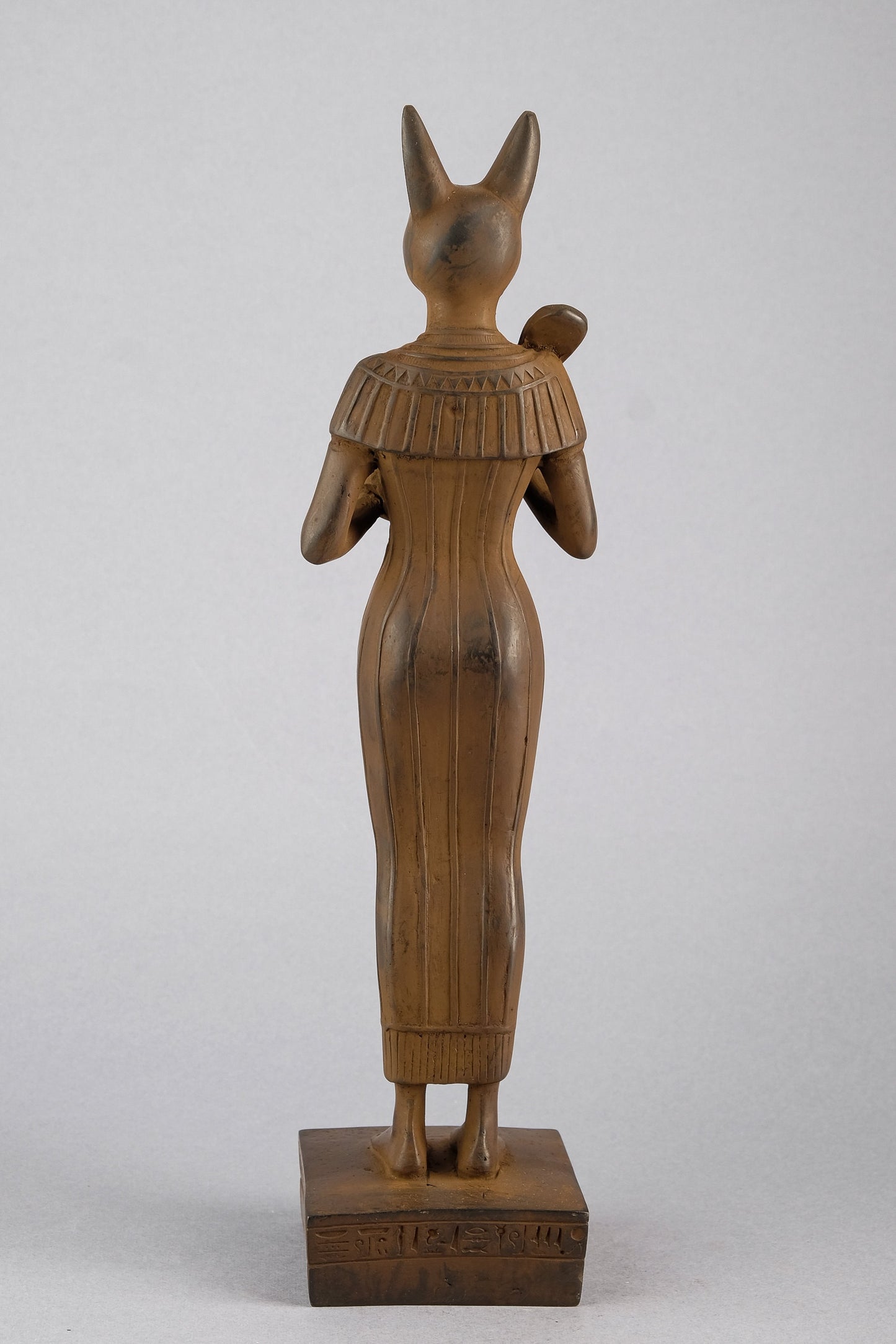 Ancient Egyptian statue of goddess Bastet cat Cat large standing Joy Love Music Royal Ankh Matt finish black made in Egypt made in Egypt