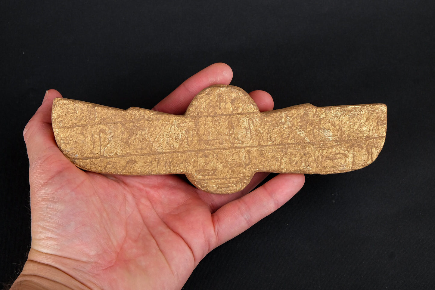 Unique Ancient Egyptian Art Winged Sacred Scarab Beetle Khepri heavy stone gold leaf hand painted made in Egypt