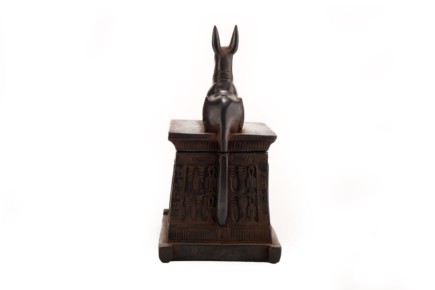 Unique Egyptian art Box Hieroglyphics black Anubis symbol of the dead and Underworld made in Egypt