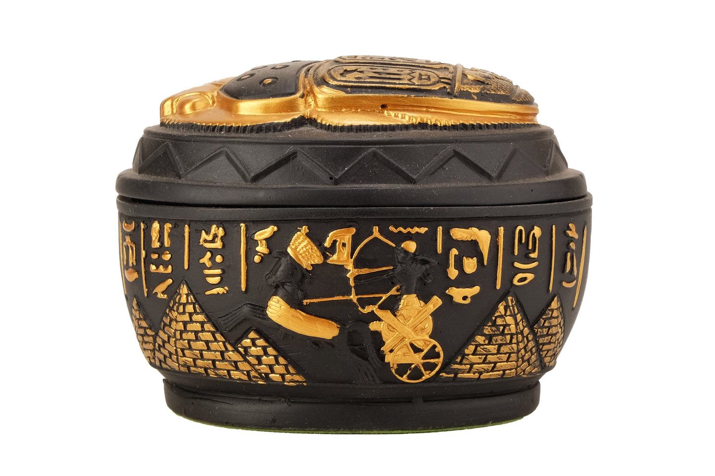 Fantastic Unique Ancient Egyptian Art Scarab as a Jewelry Box. Heavy stone Unique painted colored made in Egypt