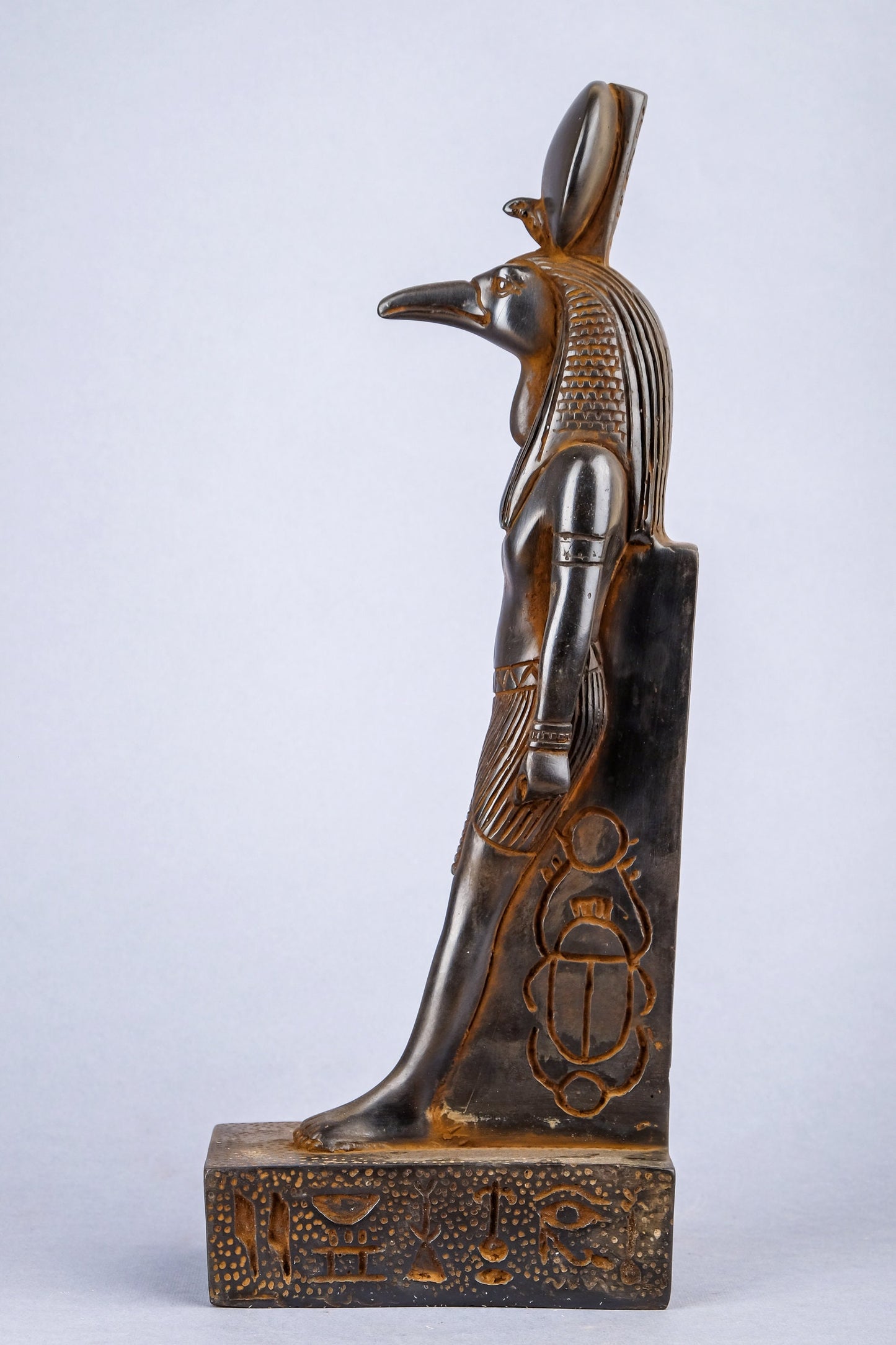Ancient Egyptian statue of Thoth God of moon, magic, and master of knowledge. He was depicted as an Ibis bird or a baboon - Made in Egypt