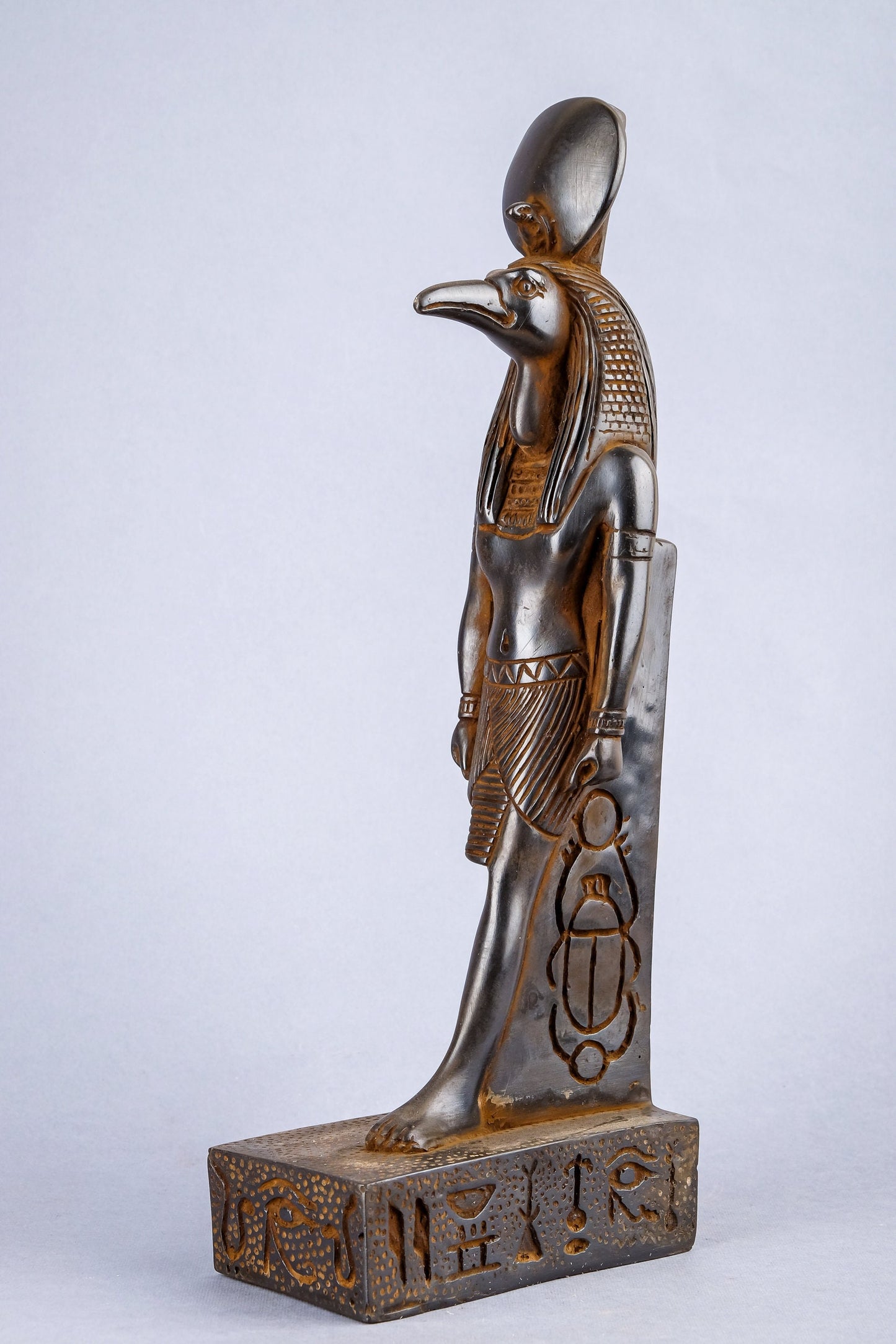 Ancient Egyptian statue of Thoth God of moon, magic, and master of knowledge. He was depicted as an Ibis bird or a baboon - Made in Egypt