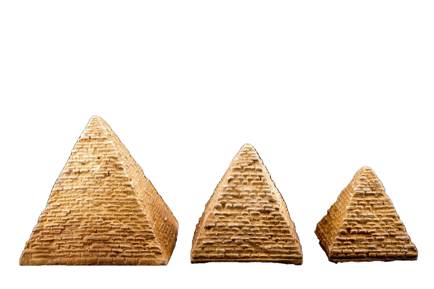 Vintage pyramids of Egypt Set - Set of 3 Pyramid - Egyptian Pyramids- like the one in Giza with a mazing real touching -EGYPTIAN Home Decor