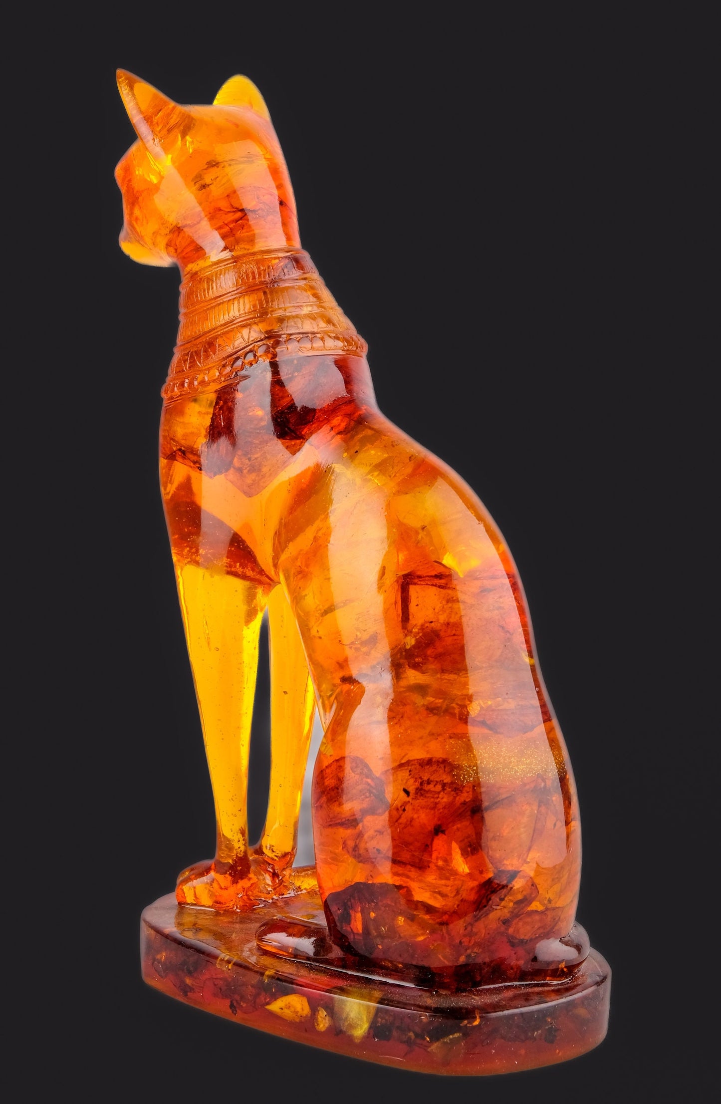 Statue of Egyptian goddess Bastet cat vintage statue amber dust - home decor cat - pharaonic Cat- Egyptian Bastet made in Egypt