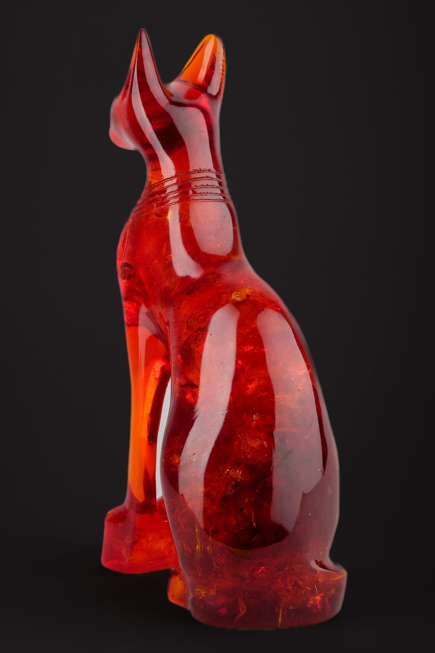 Unique Egyptian statue of goddess Bastet cat vintage statue - home decor cat - pharaonic Cat- Egyptian Bastet Amber dust made in Egypt